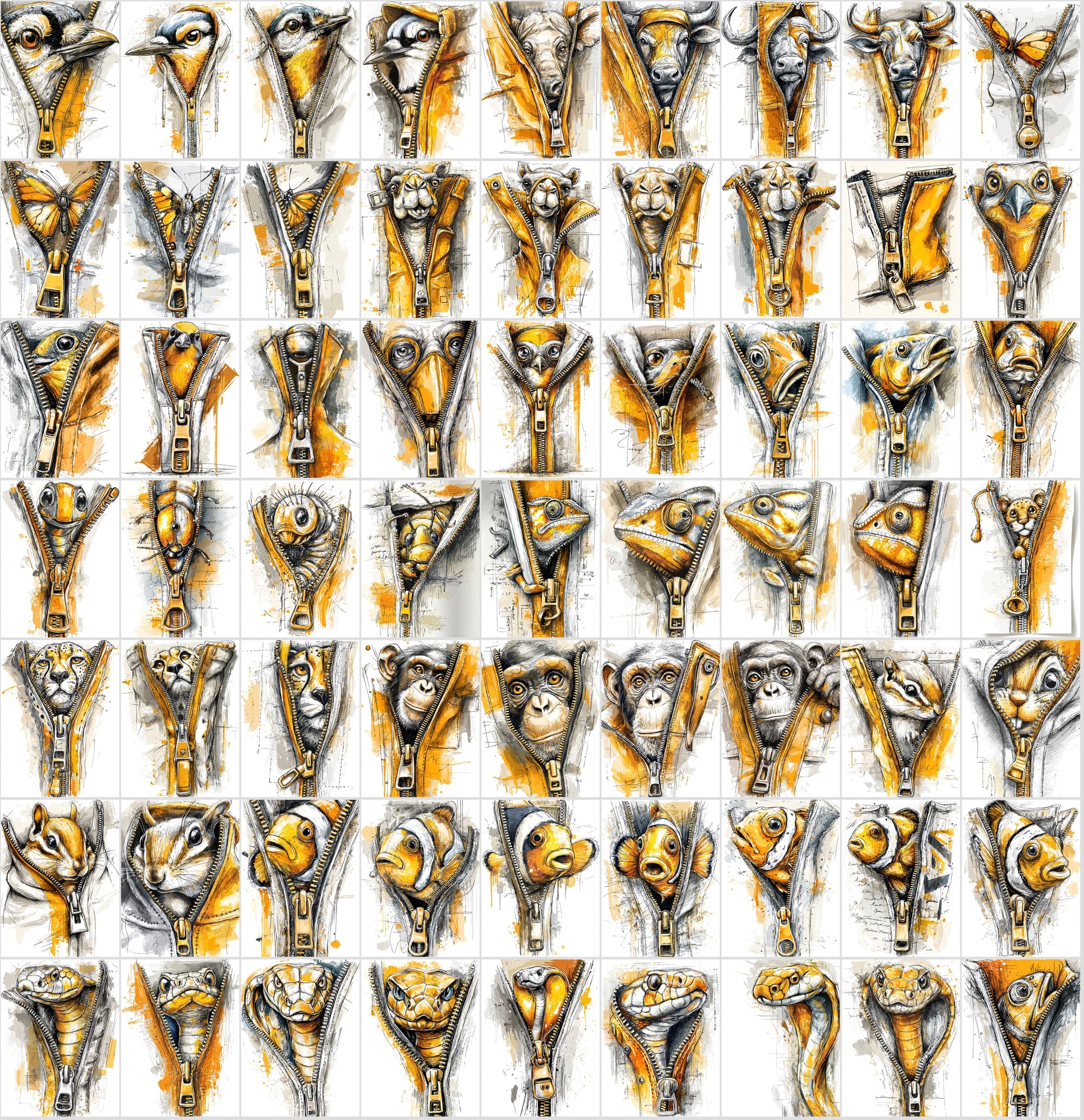 610 Peeking Animals Clipart | Cute Cartoon Animal Graphics
