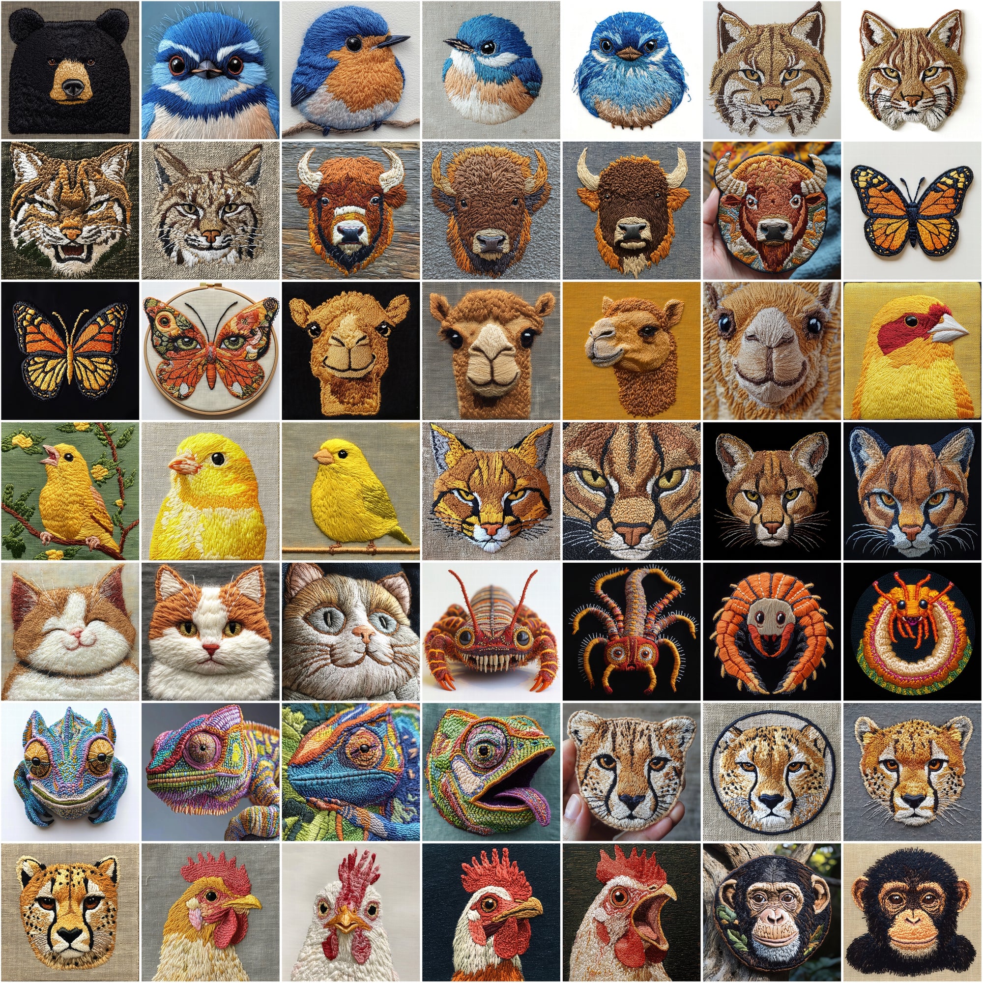 545 Embroidery Animal Facemoji Images