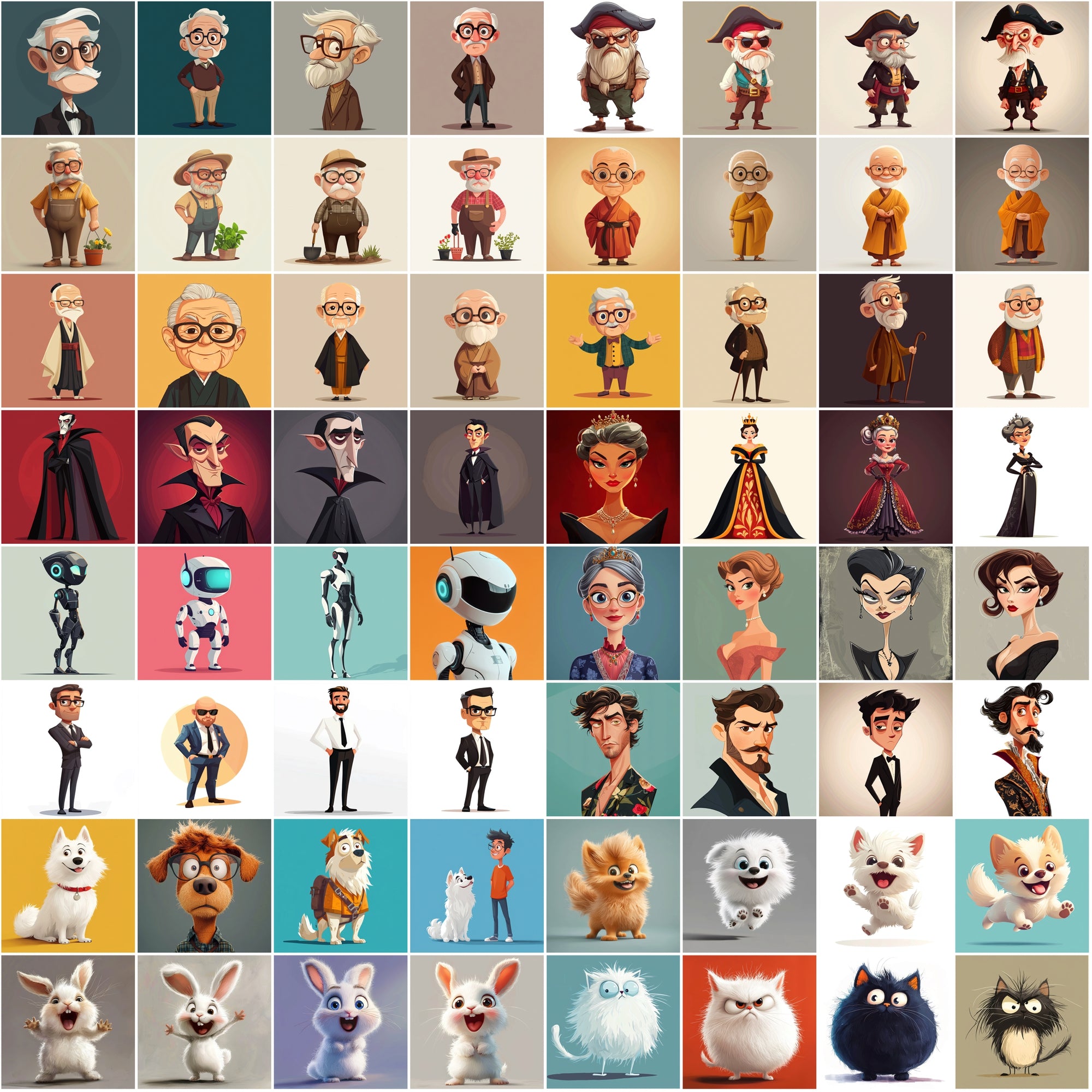 620 Unique Cartoon Character Illustrations