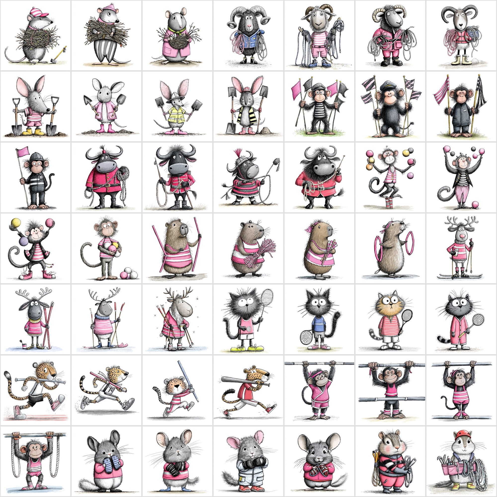 Cute Sports Animals Clipart Mega Bundle | 584 Animal Athlete Images