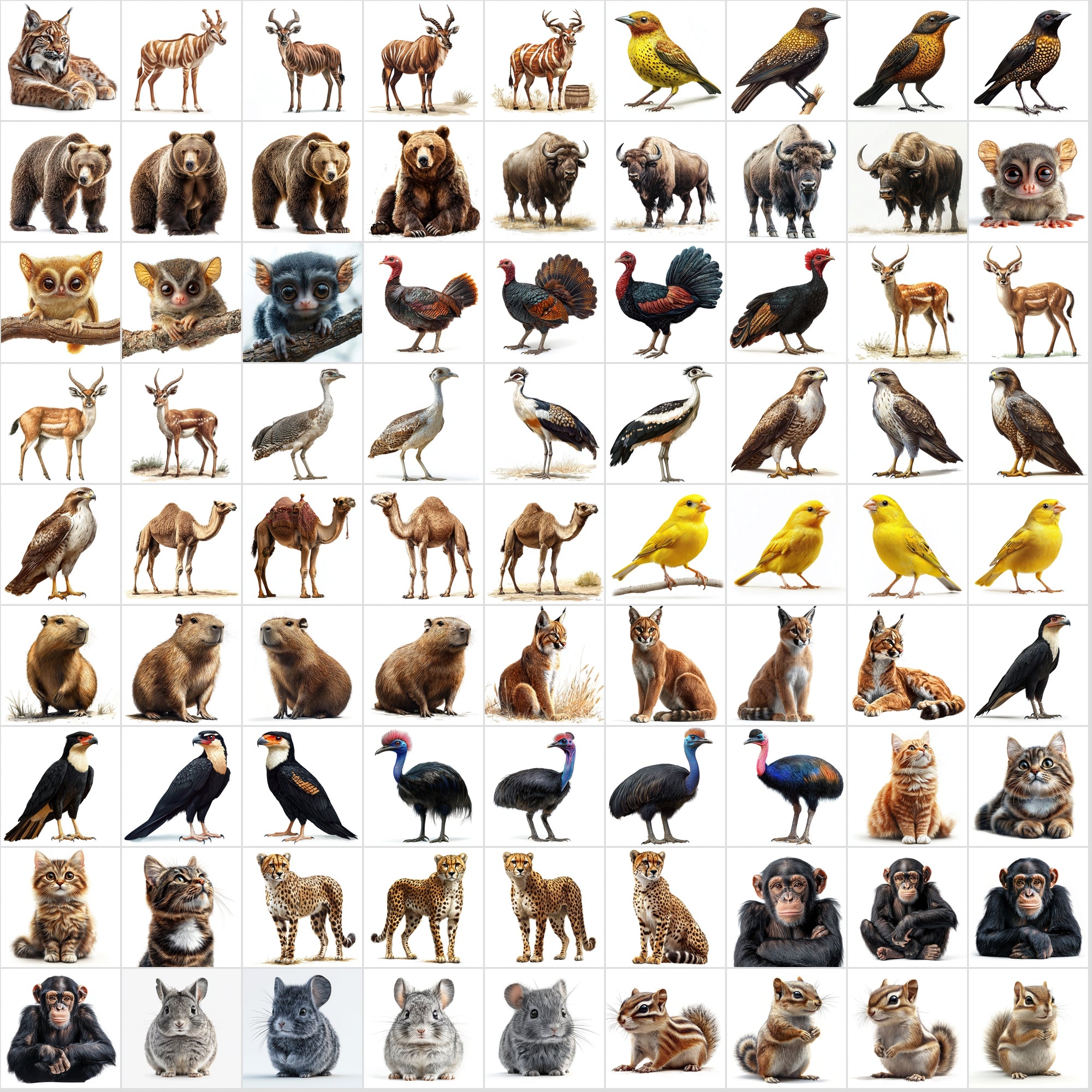 850 Animal Images – High-Resolution JPGs | Isolated on White