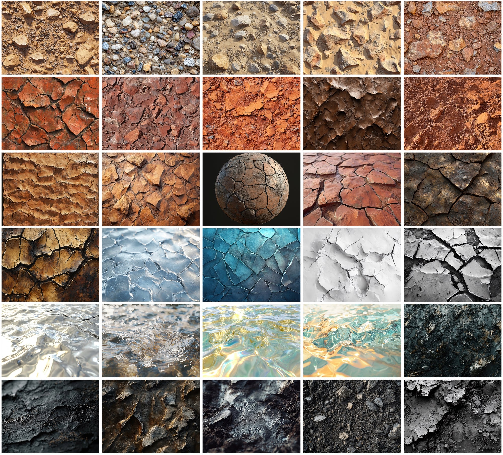 280 Sand, Soil, Water, and Ice Textures