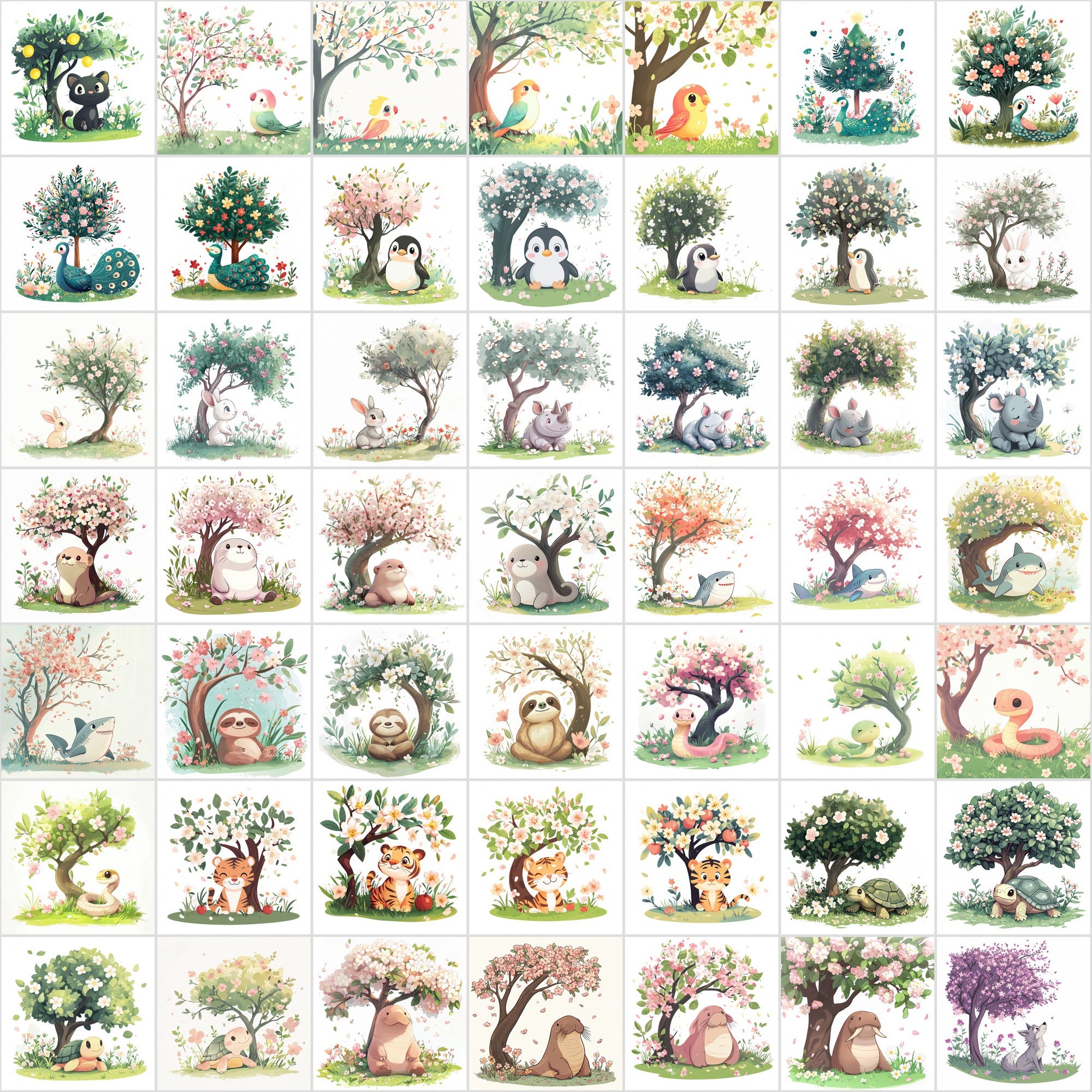 580 Spring Animal & Fairy Tale Illustrations – Cute Cartoon Clipart