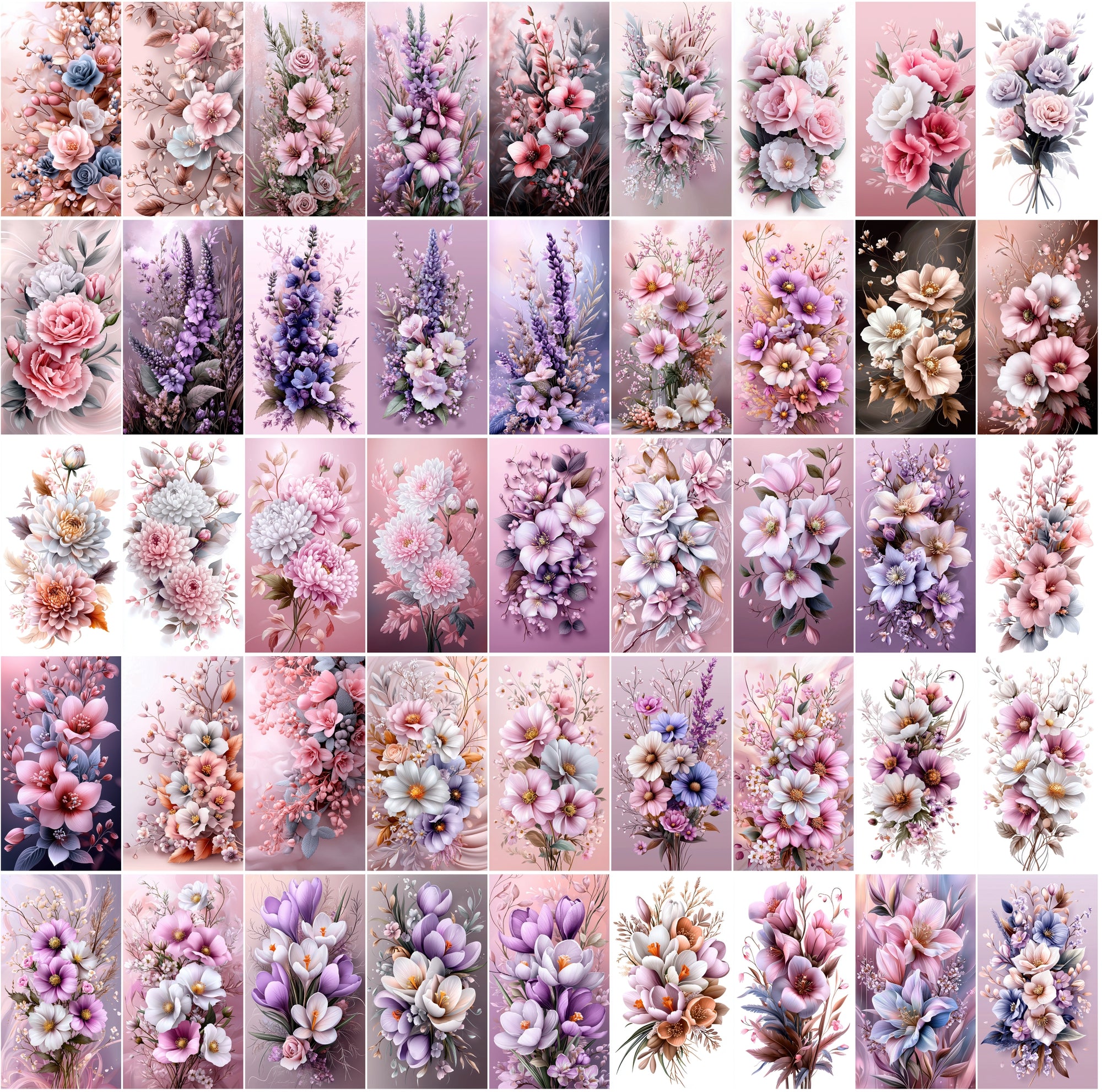 570 Delicate Pastel Flowers