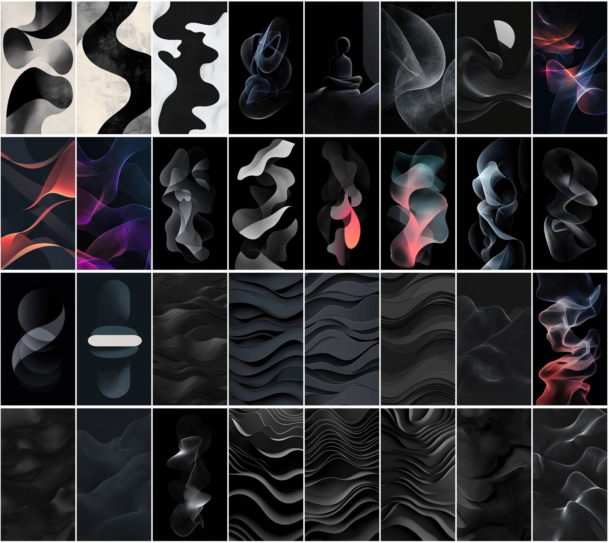 540 Dark Abstract Backgrounds - Minimalist Geometric Designs