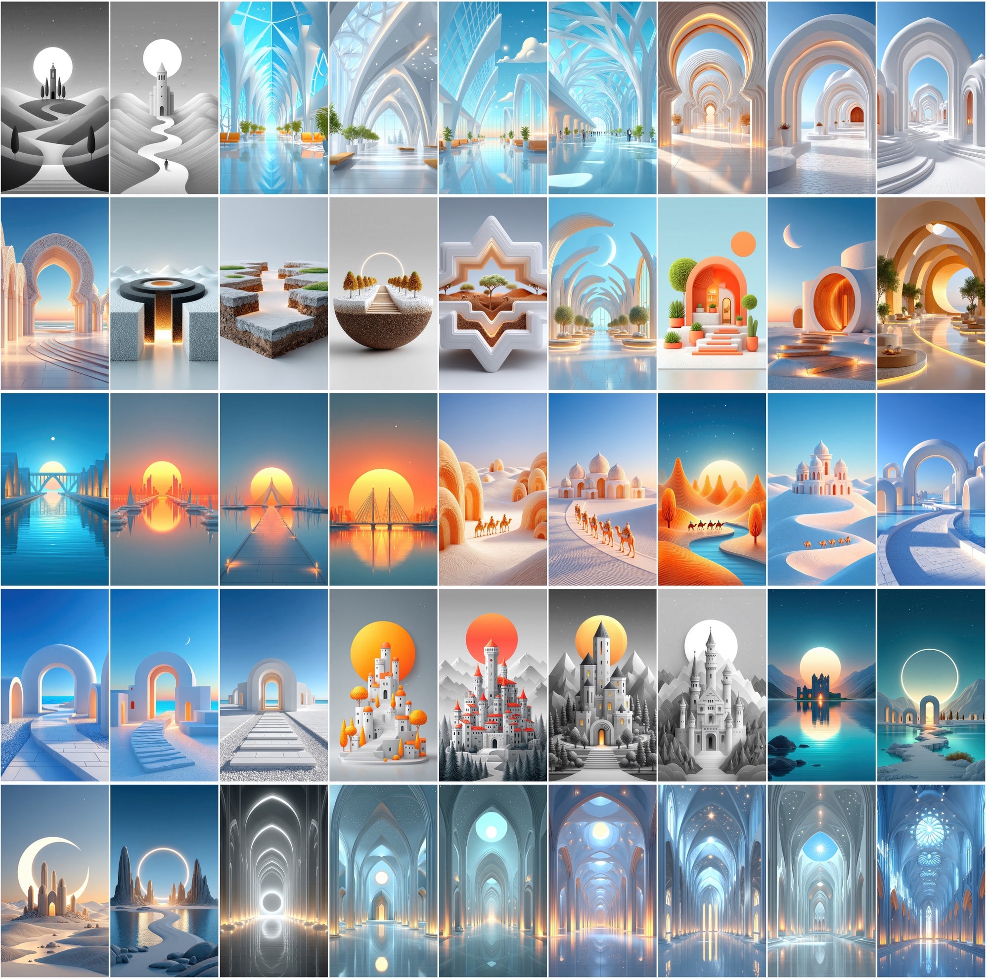 623 Minimalist Architecture & Zen Landscapes – High-Res JPG Art Collection