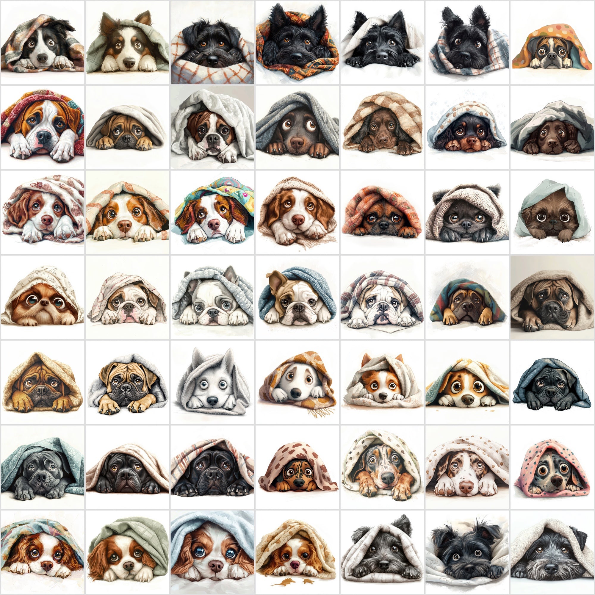 570 Dog Images Hiding Under Blankets