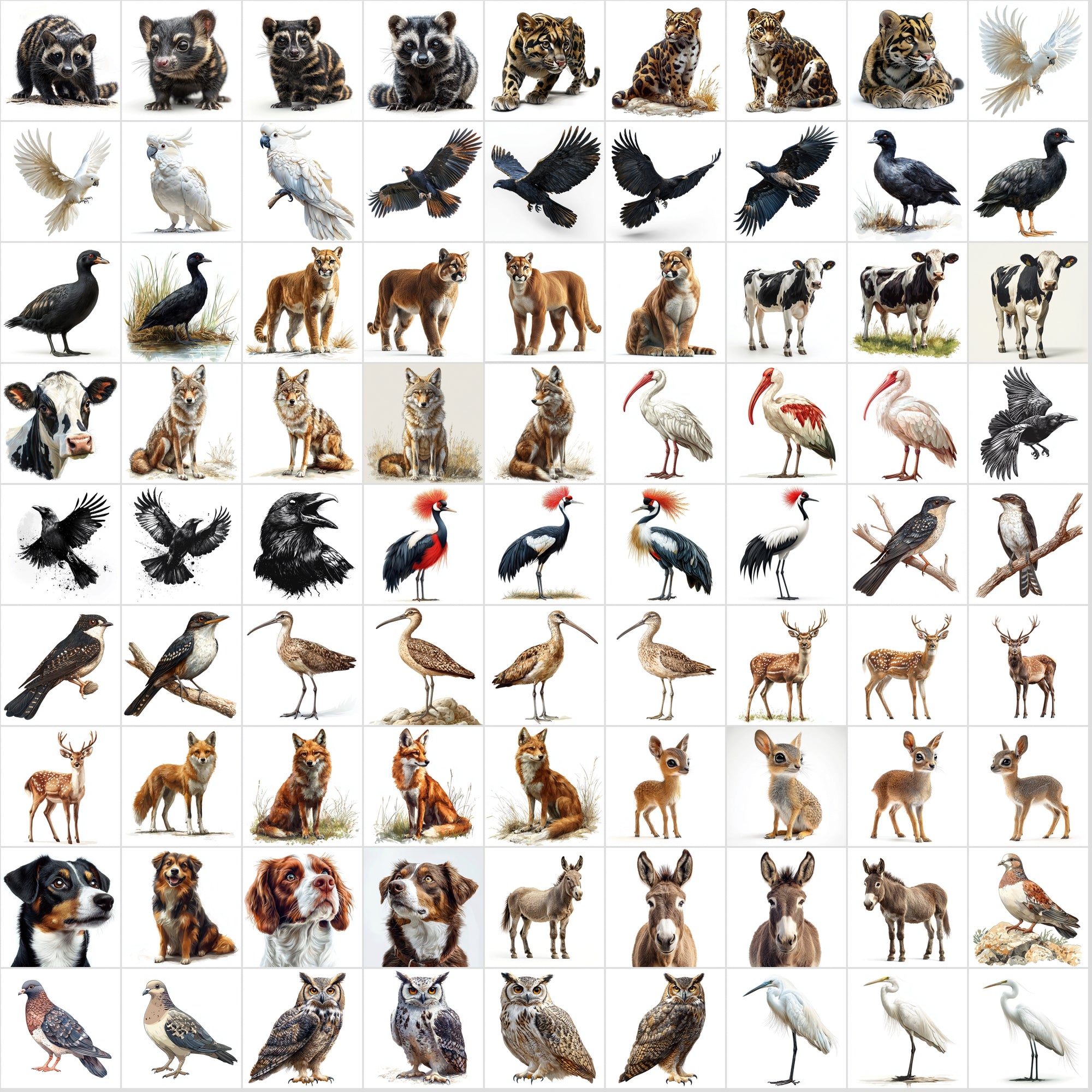 850 Animal Images – High-Resolution JPGs | Isolated on White