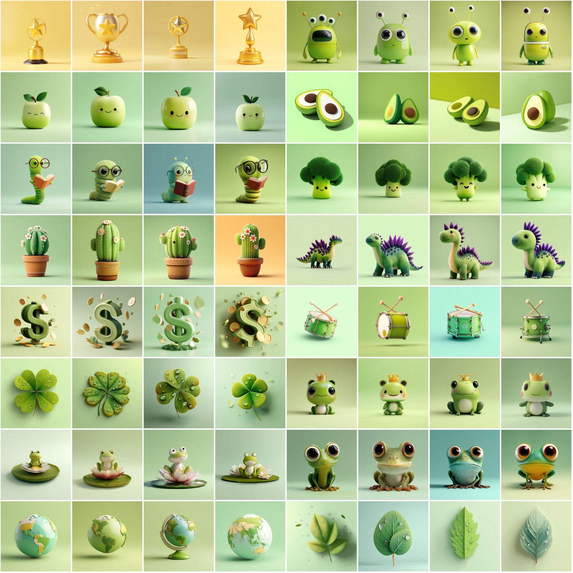 595 Cute 3D Clipart Images – High-Res JPGs with Commercial License