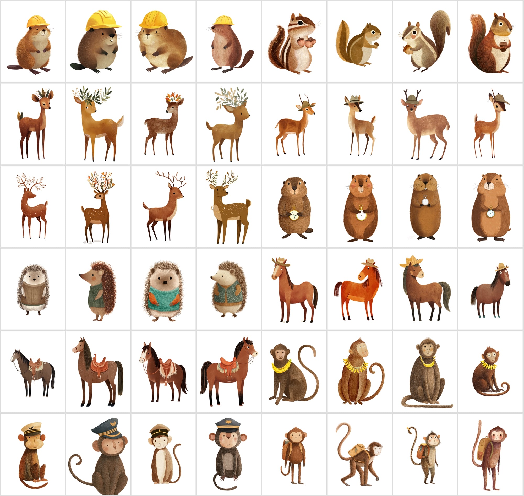 560 Transparent Animal PNGs • Kids-Book Style Clipart