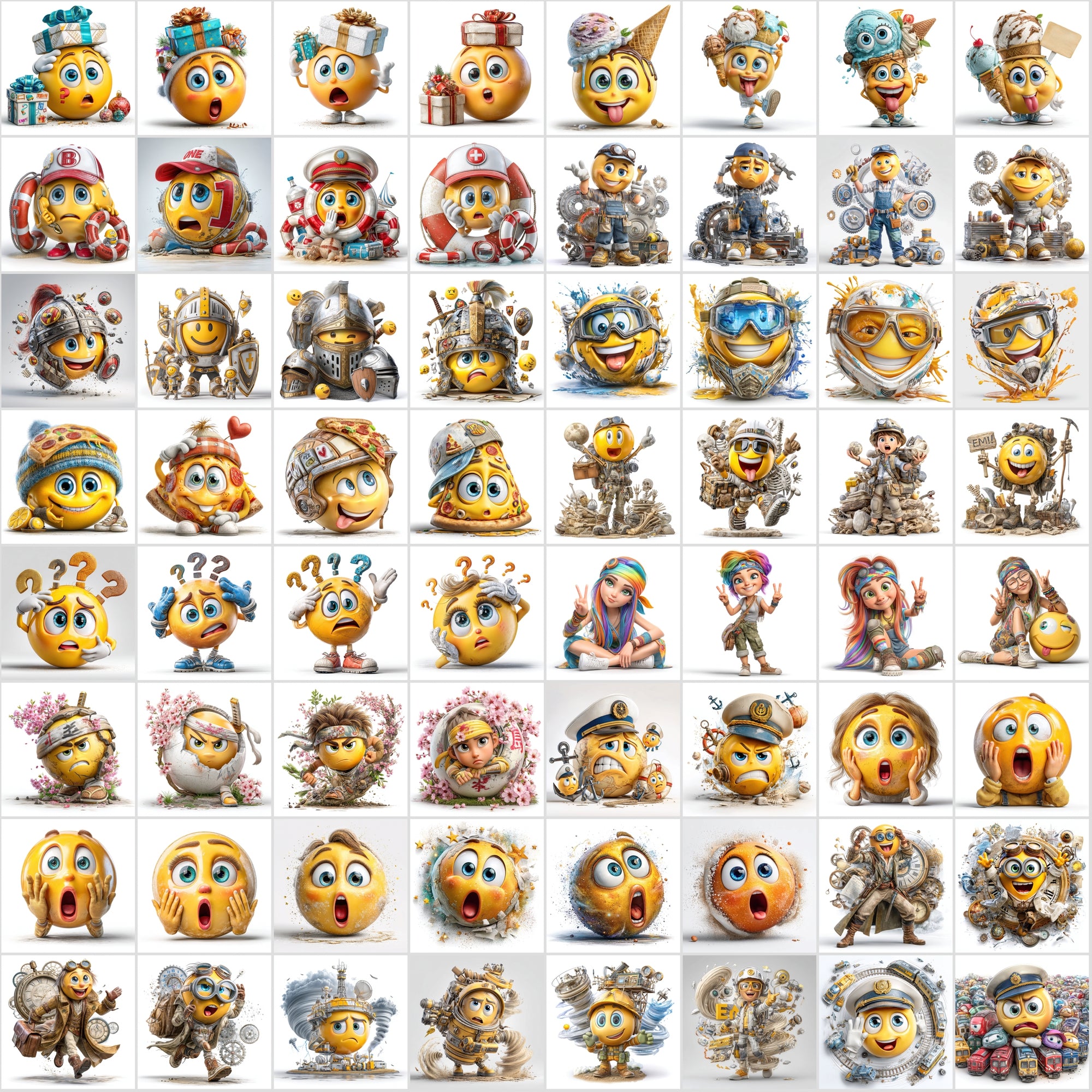620 3D Emoji Clipart Bundle | High-Res JPG Images | Commercial License | Digital Download Graphics