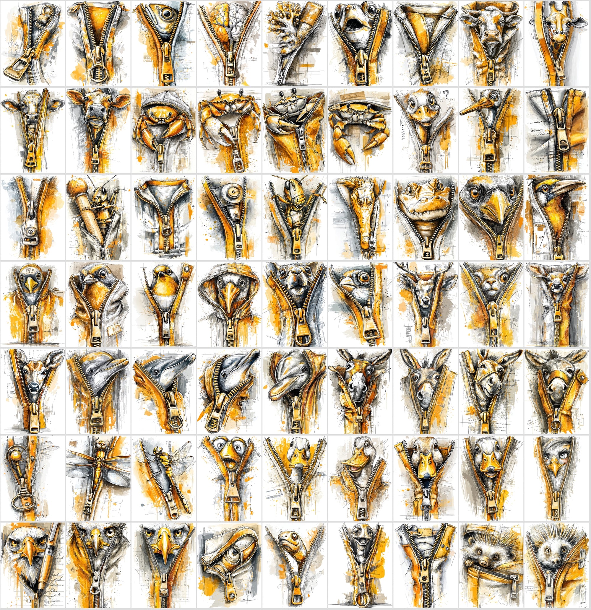 610 Peeking Animals Clipart | Cute Cartoon Animal Graphics