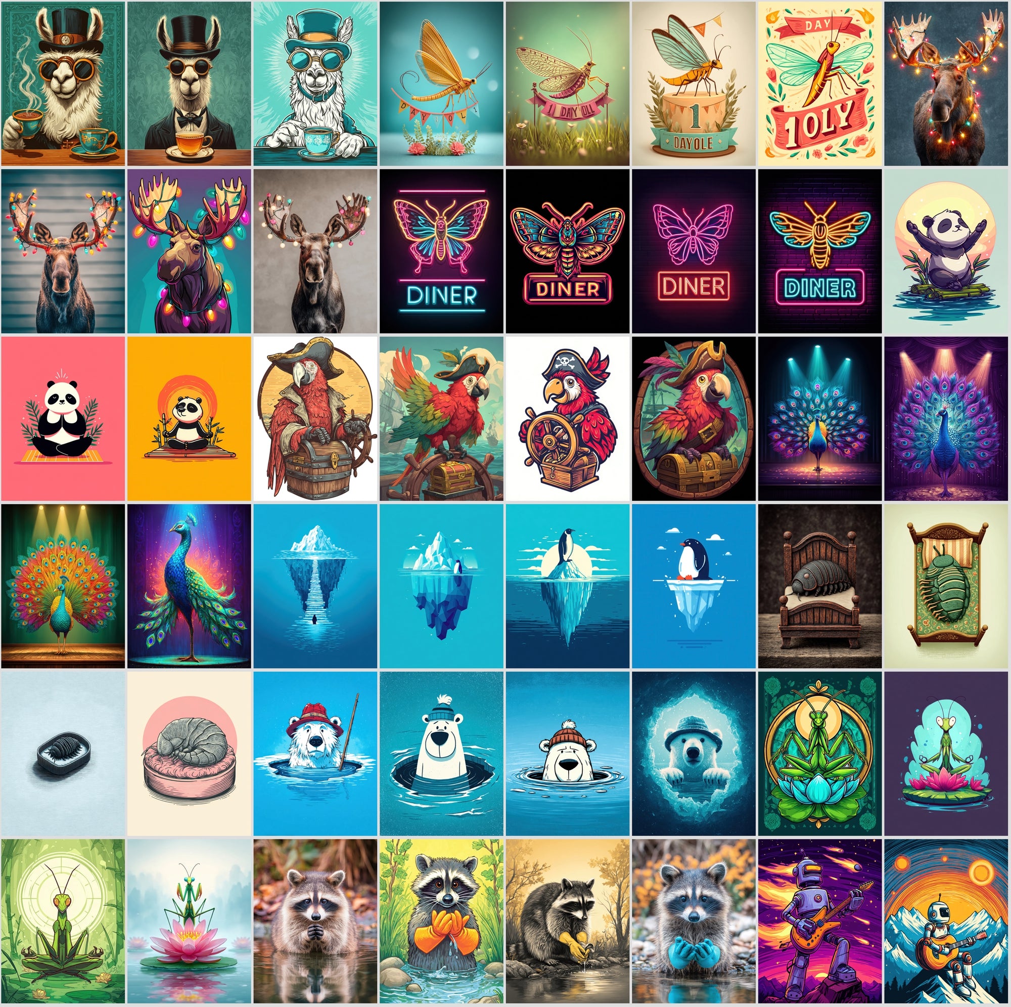600 Whimsical Illustrations for T-Shirts, Prints & More