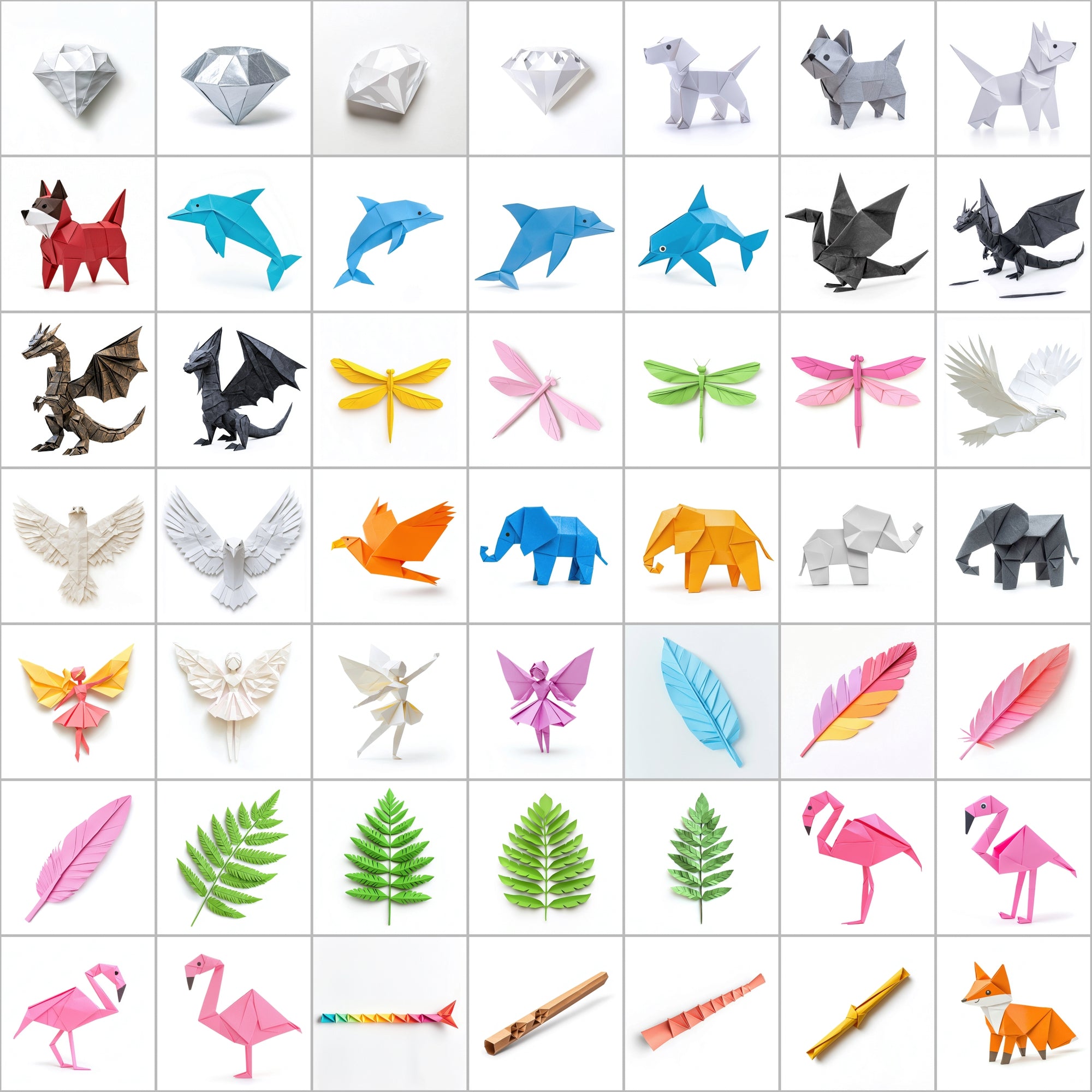 580 Origami-Inspired Digital Images | Animals, Nature, Objects & More