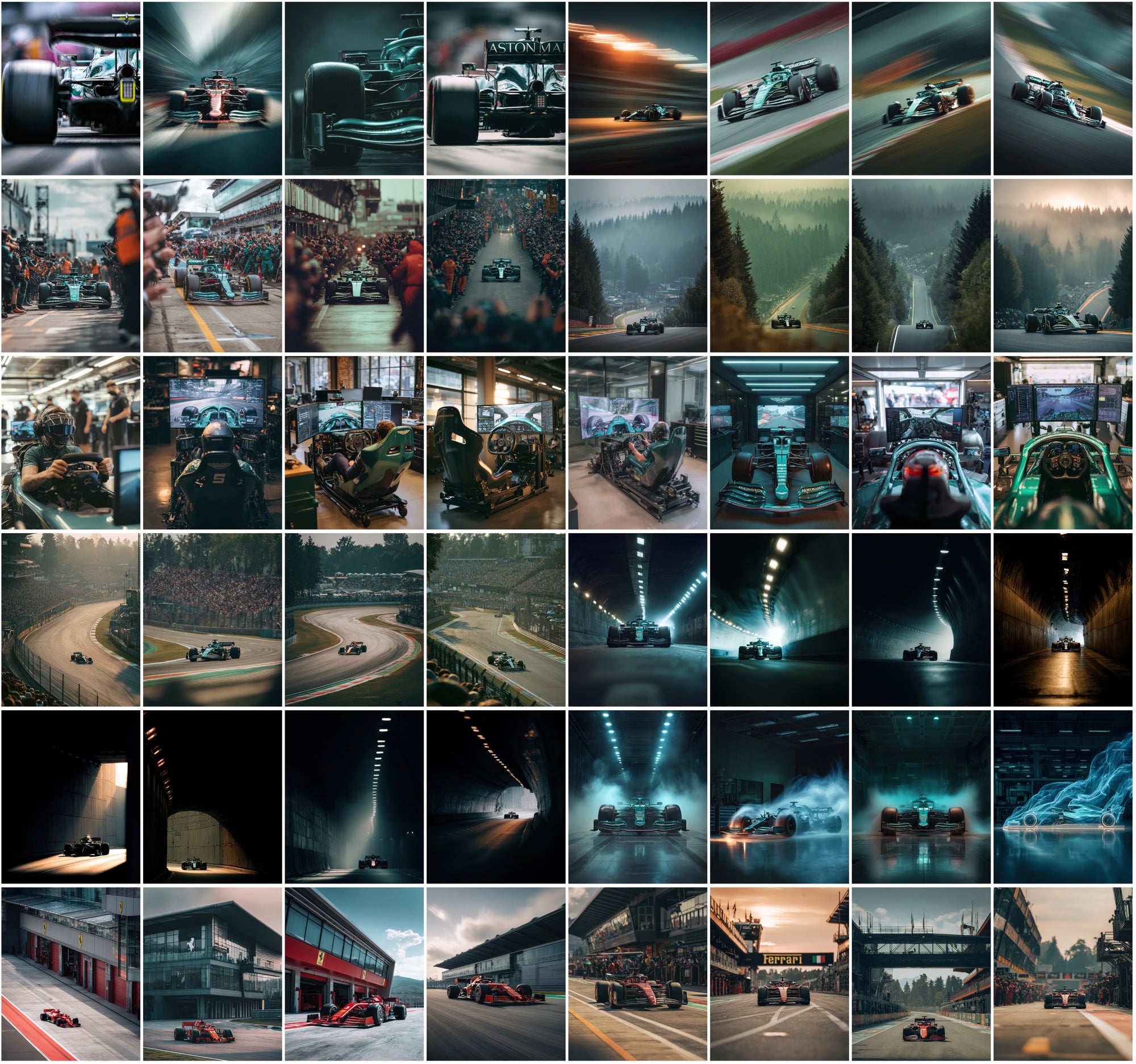 660 Formula 1 Cars Photo Pack – Hyper-Realistic Racing Photography Bundle
