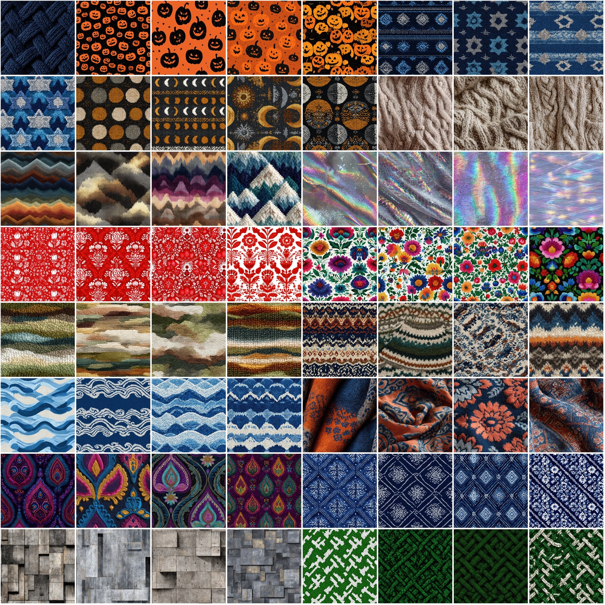 580 Seamless Knit Patterns | Nordic, Fair Isle & Folk Textures