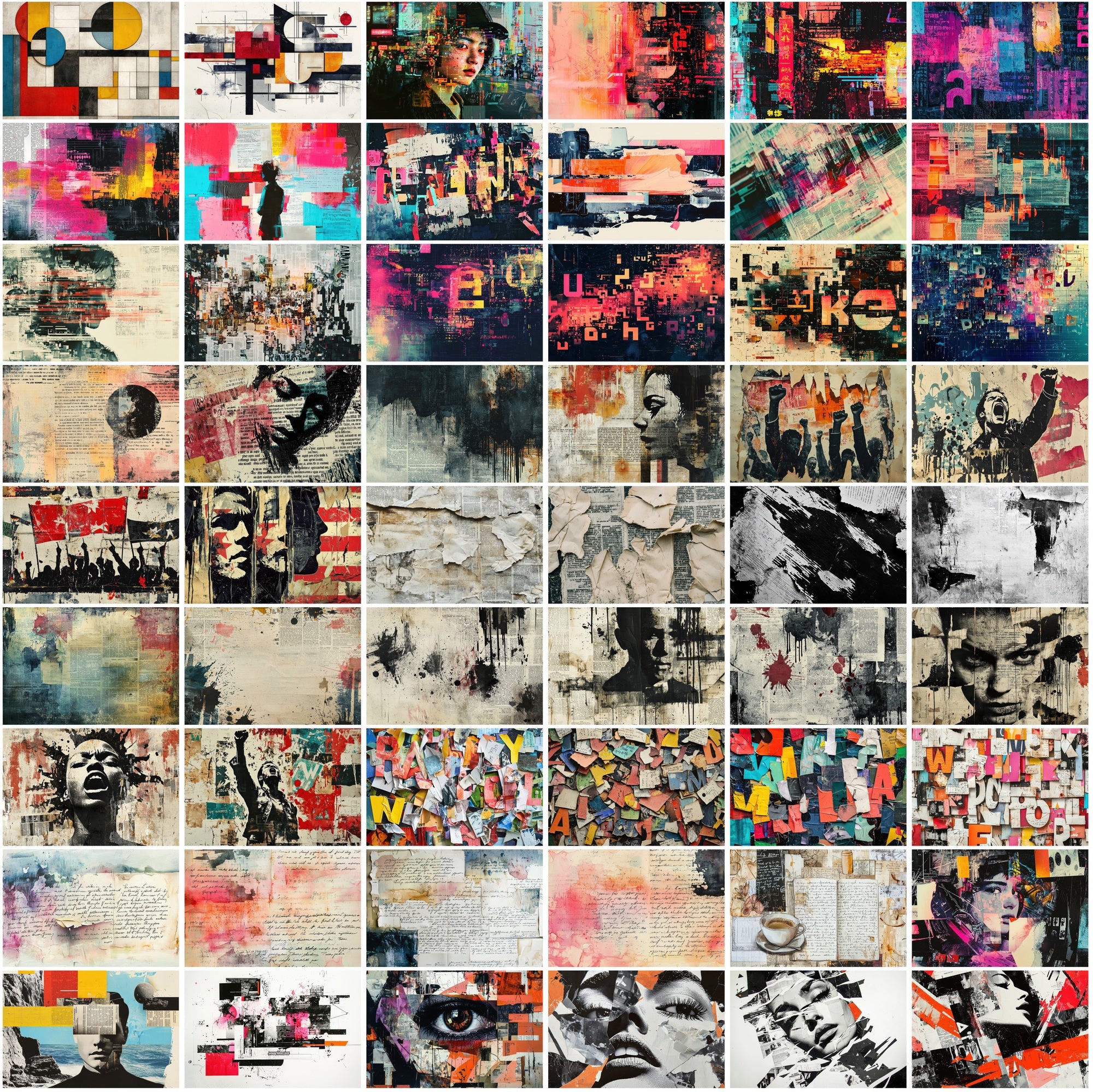 520 Mixed-Media Collage Backgrounds