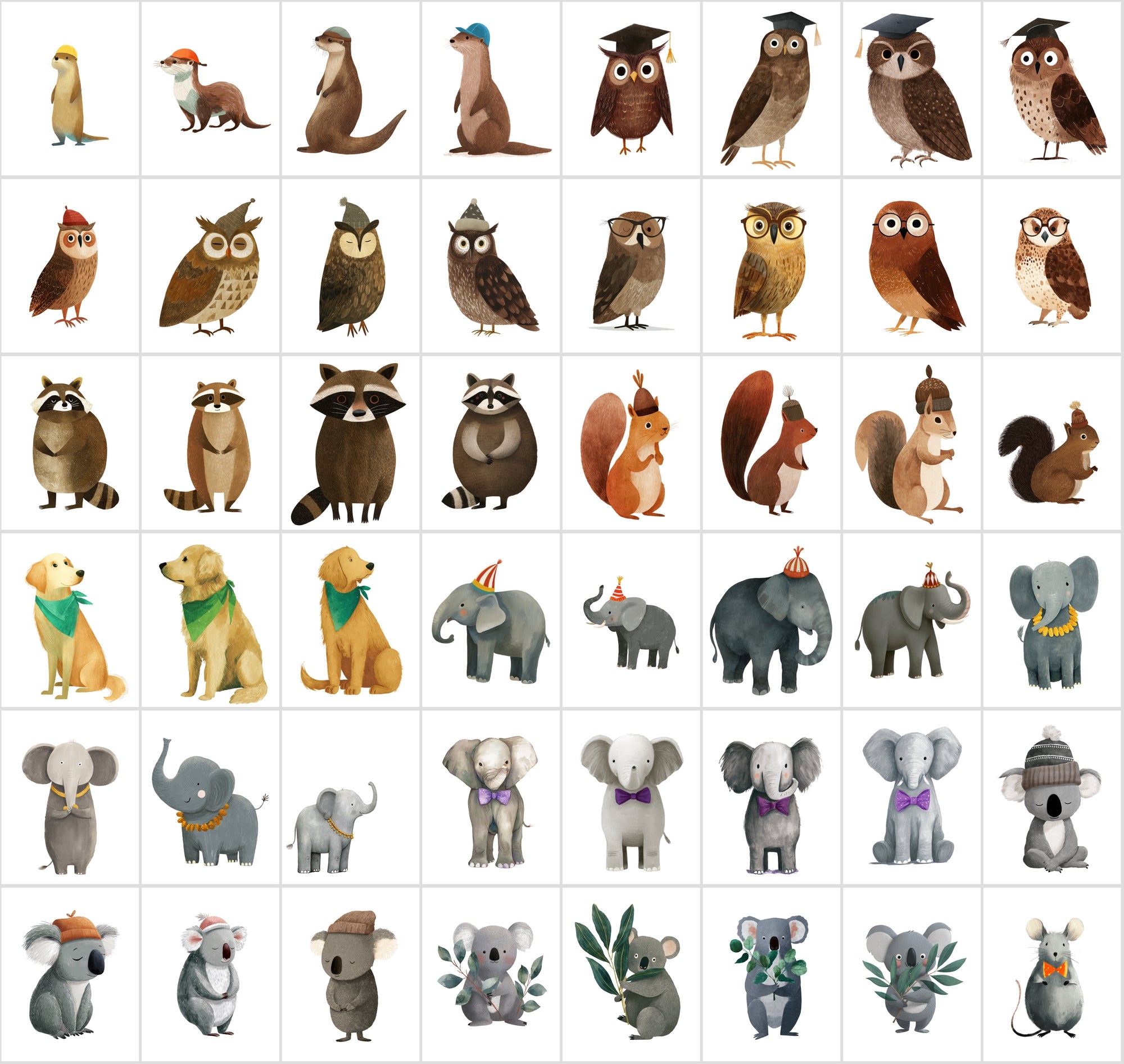 560 Transparent Animal PNGs • Kids-Book Style Clipart