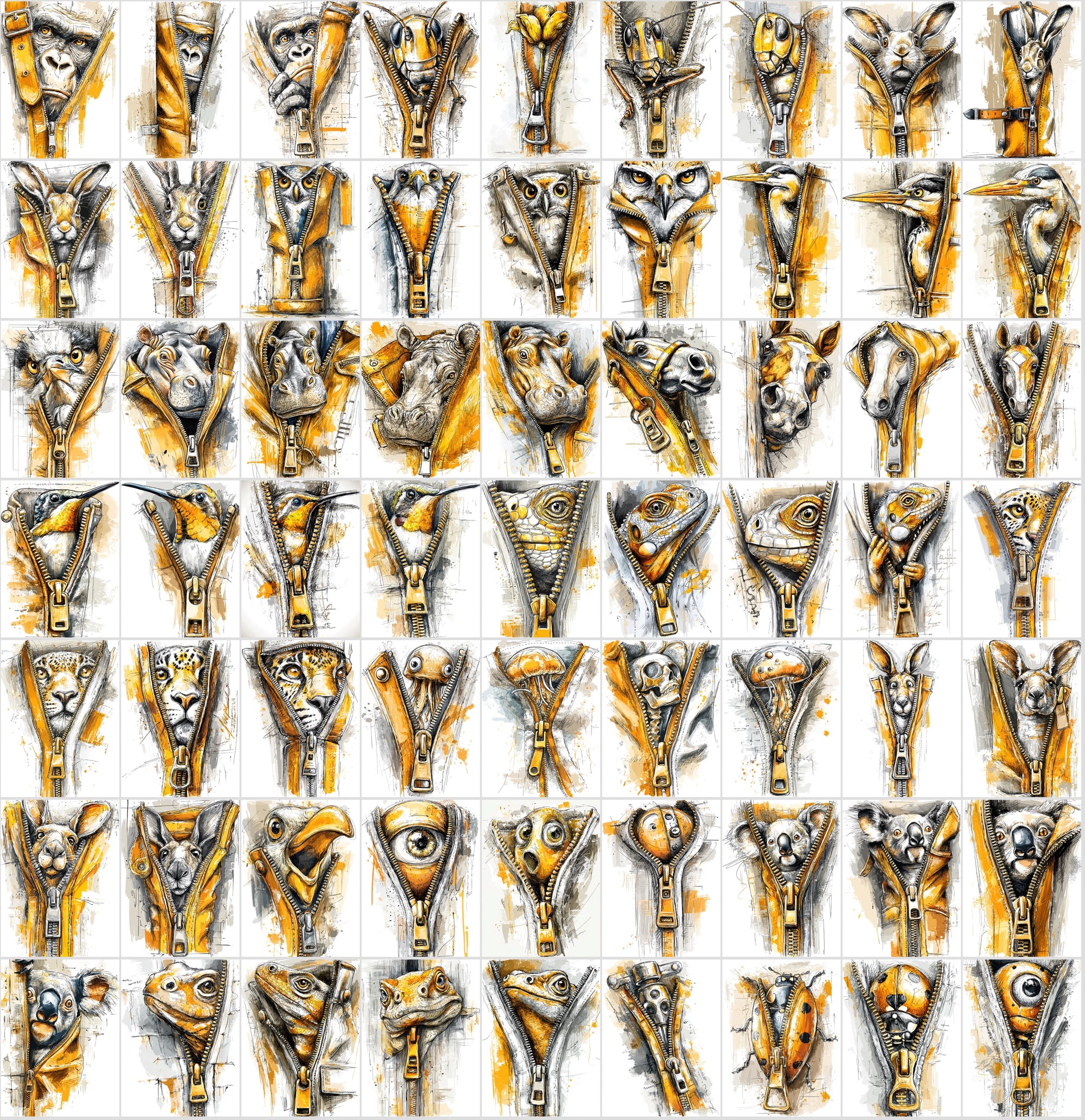 610 Peeking Animals Clipart | Cute Cartoon Animal Graphics