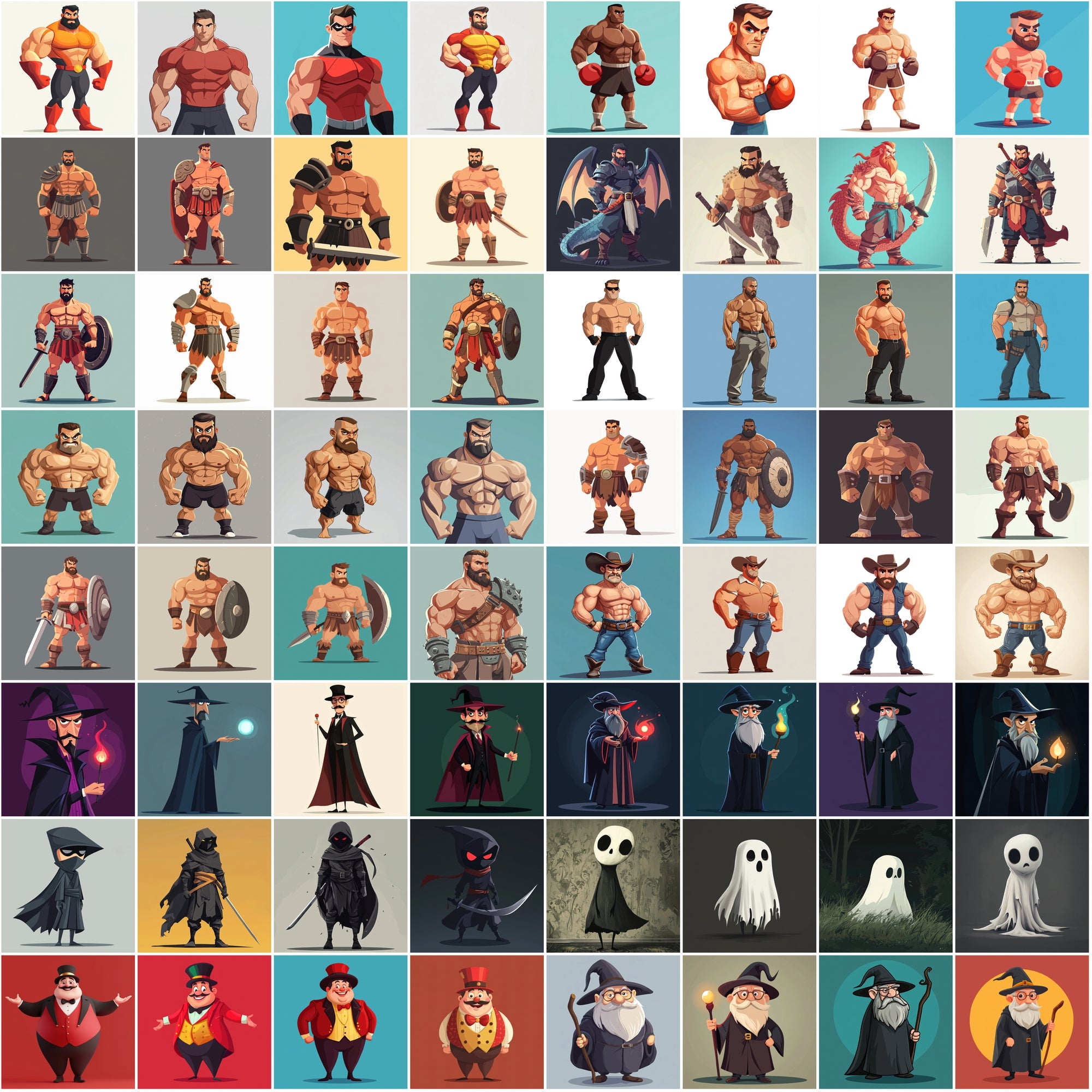 620 Unique Cartoon Character Illustrations