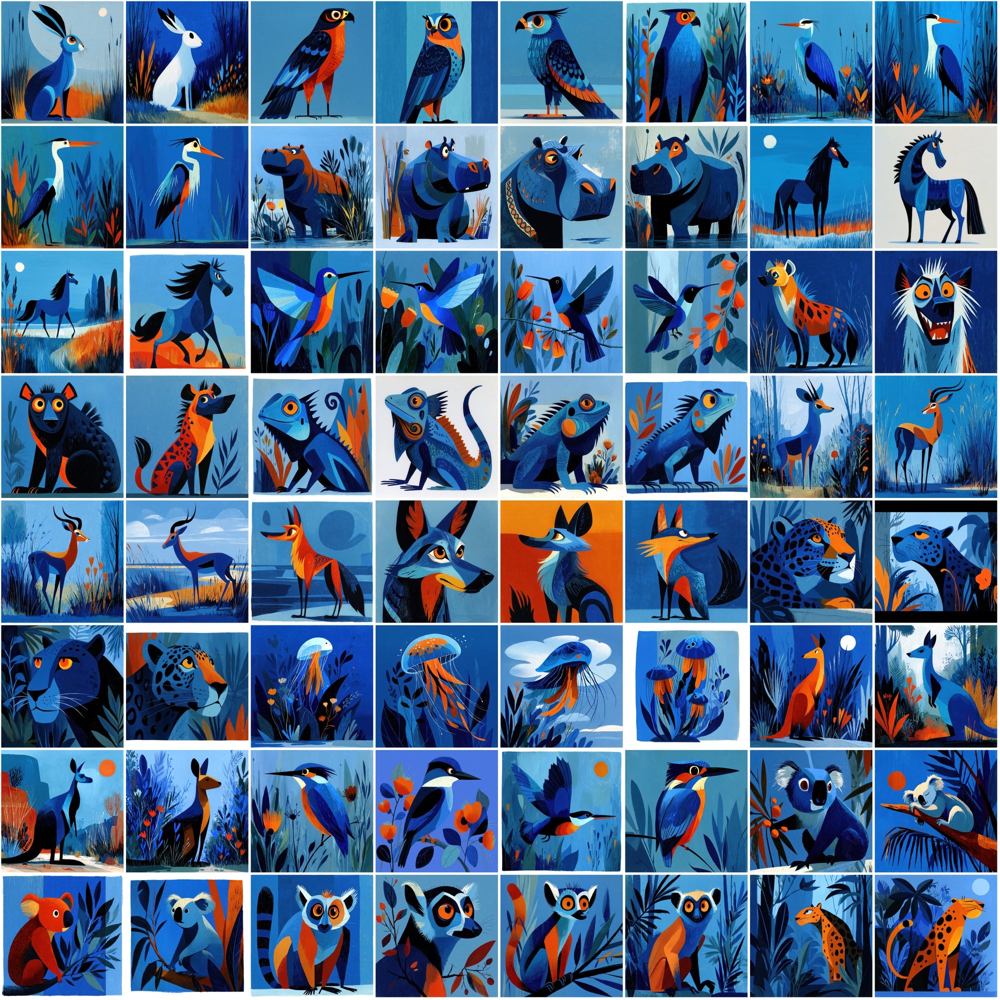 630 Stylized Geometric Animal Illustrations