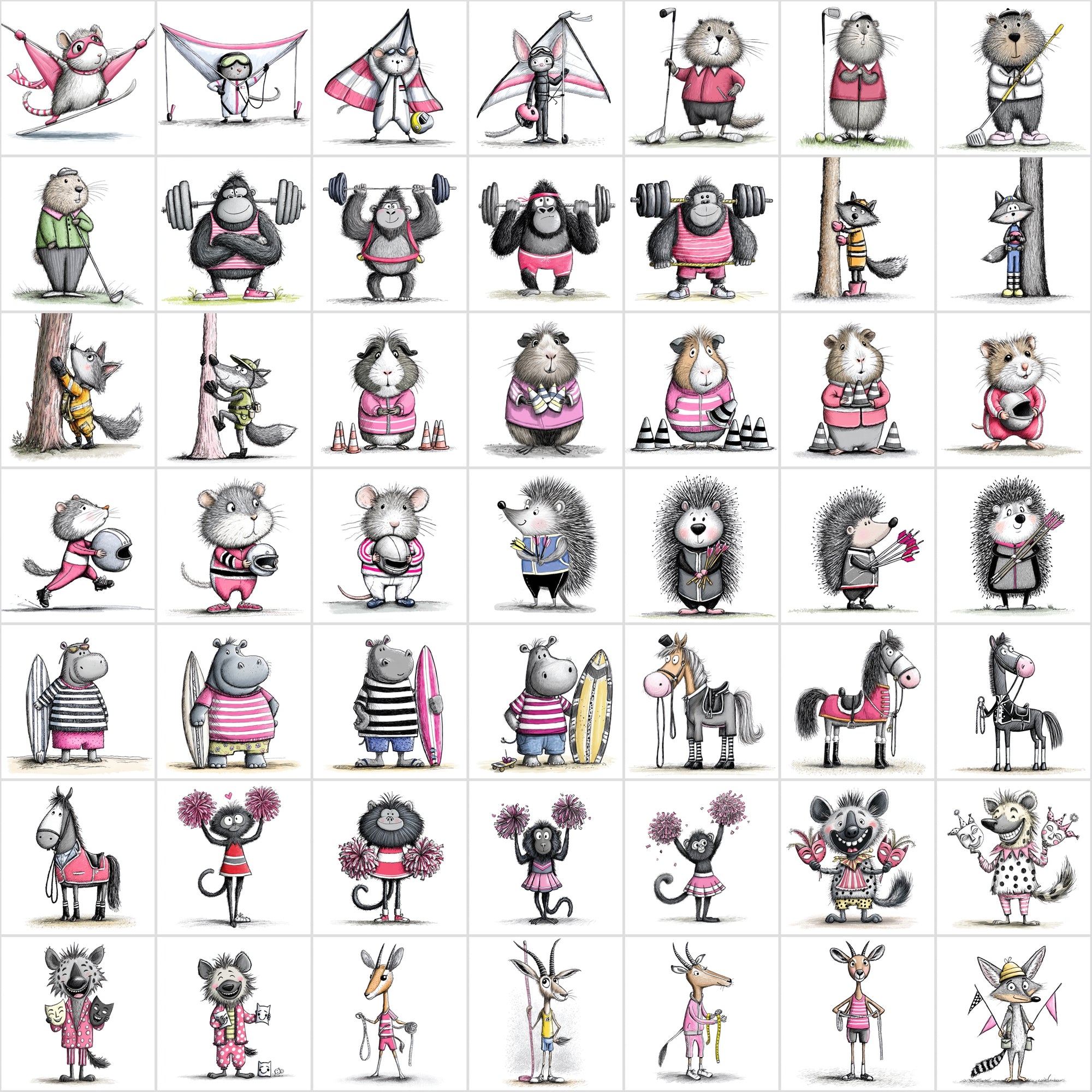 Cute Sports Animals Clipart Mega Bundle | 584 Animal Athlete Images