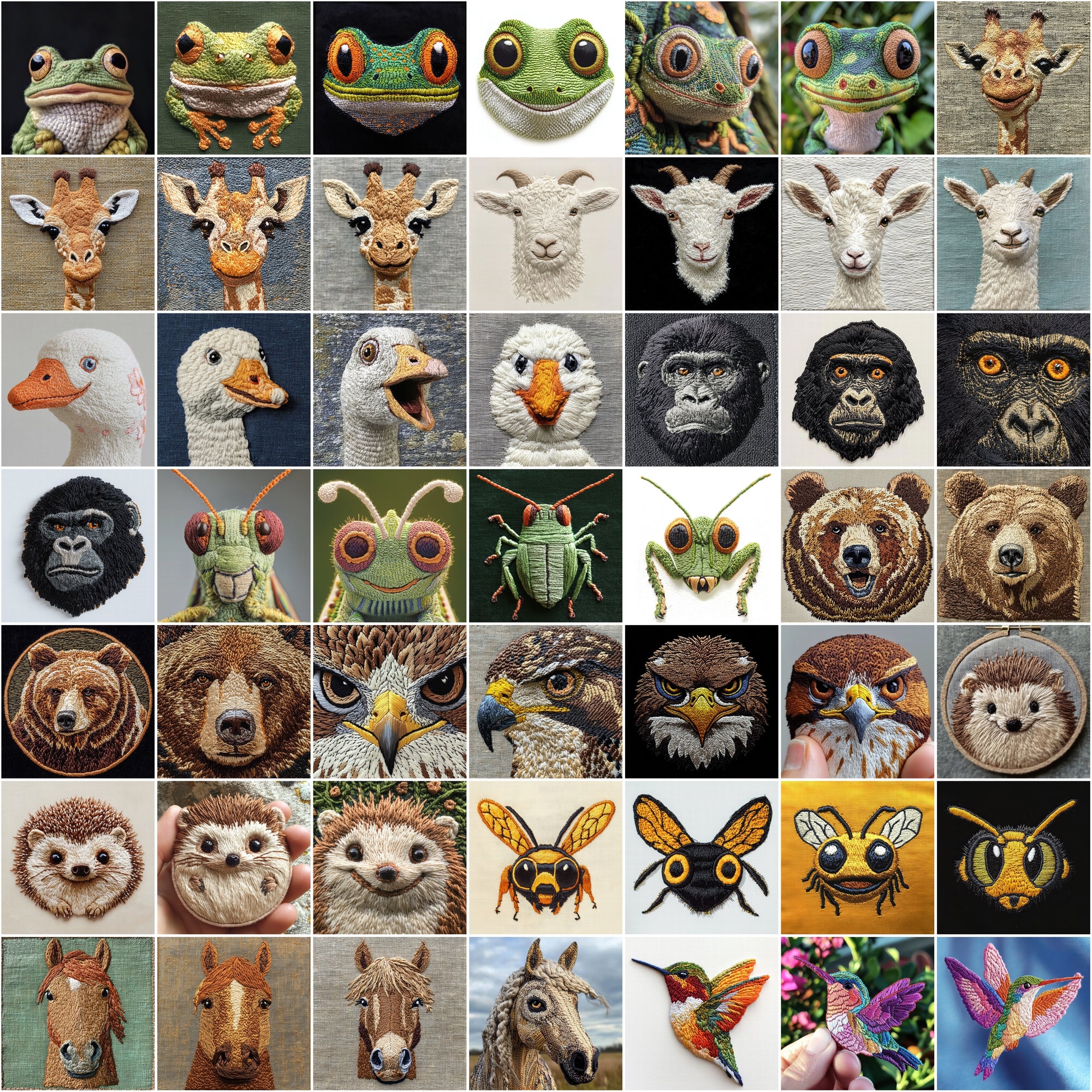 545 Embroidery Animal Facemoji Images