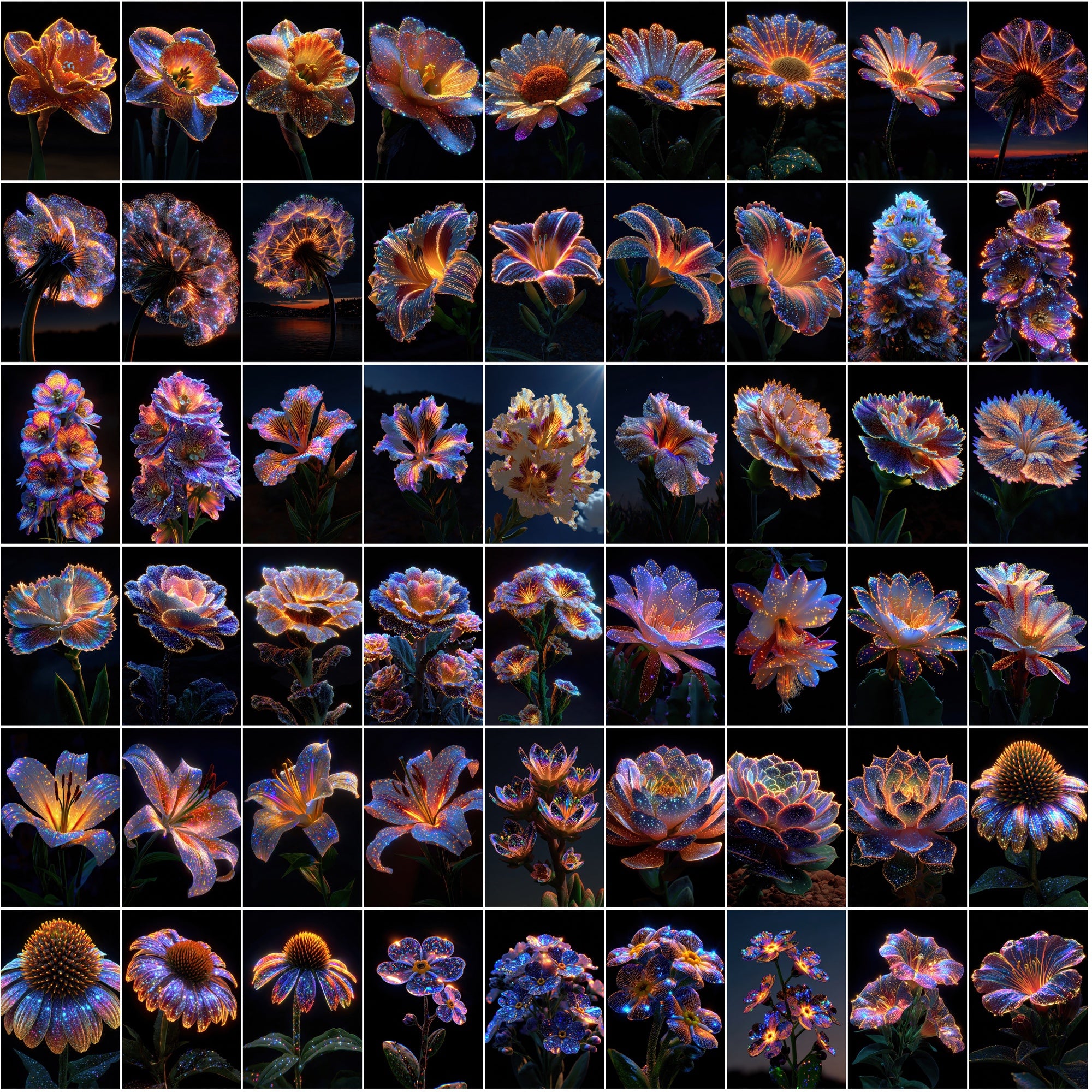 615 Glowing Flower Images | Magical Luminous Floral Art