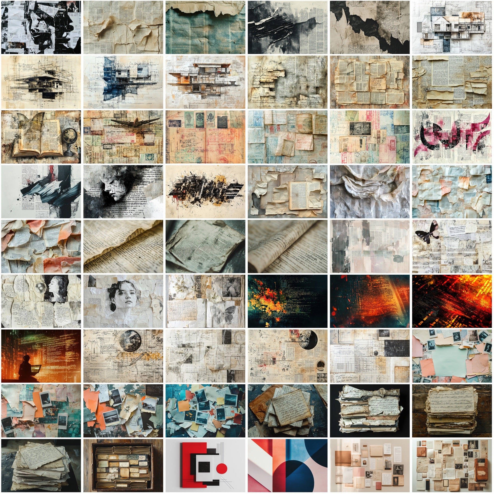 520 Mixed-Media Collage Backgrounds