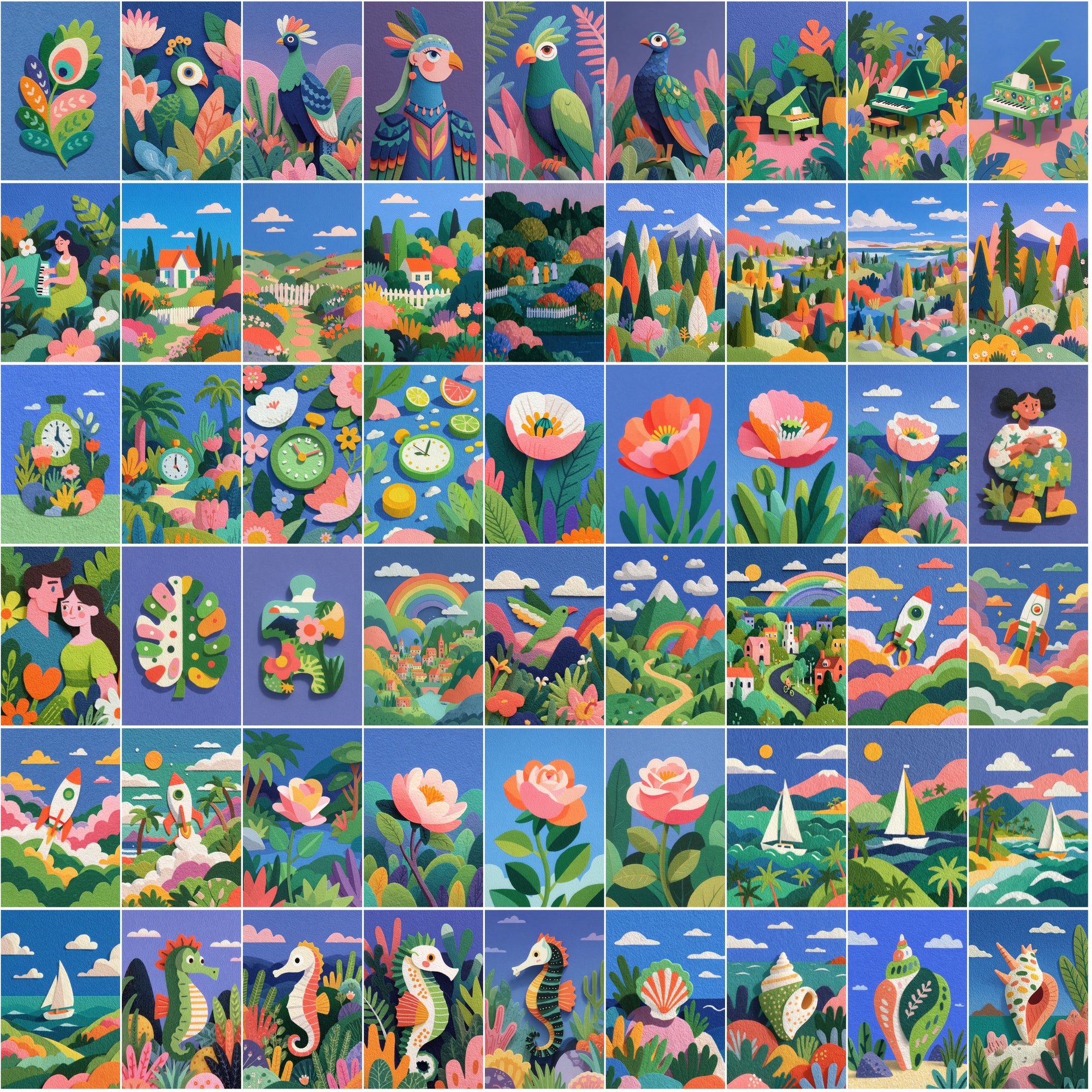 640 Paper Cut Illustrations | High-Resolution JPG Clipart with Commercial License