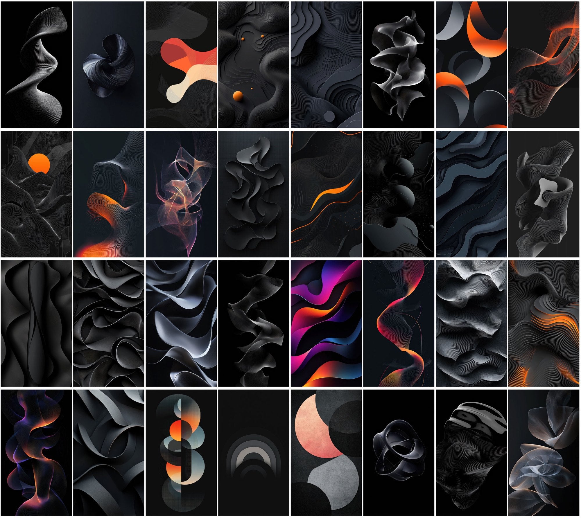 540 Dark Abstract Backgrounds - Minimalist Geometric Designs