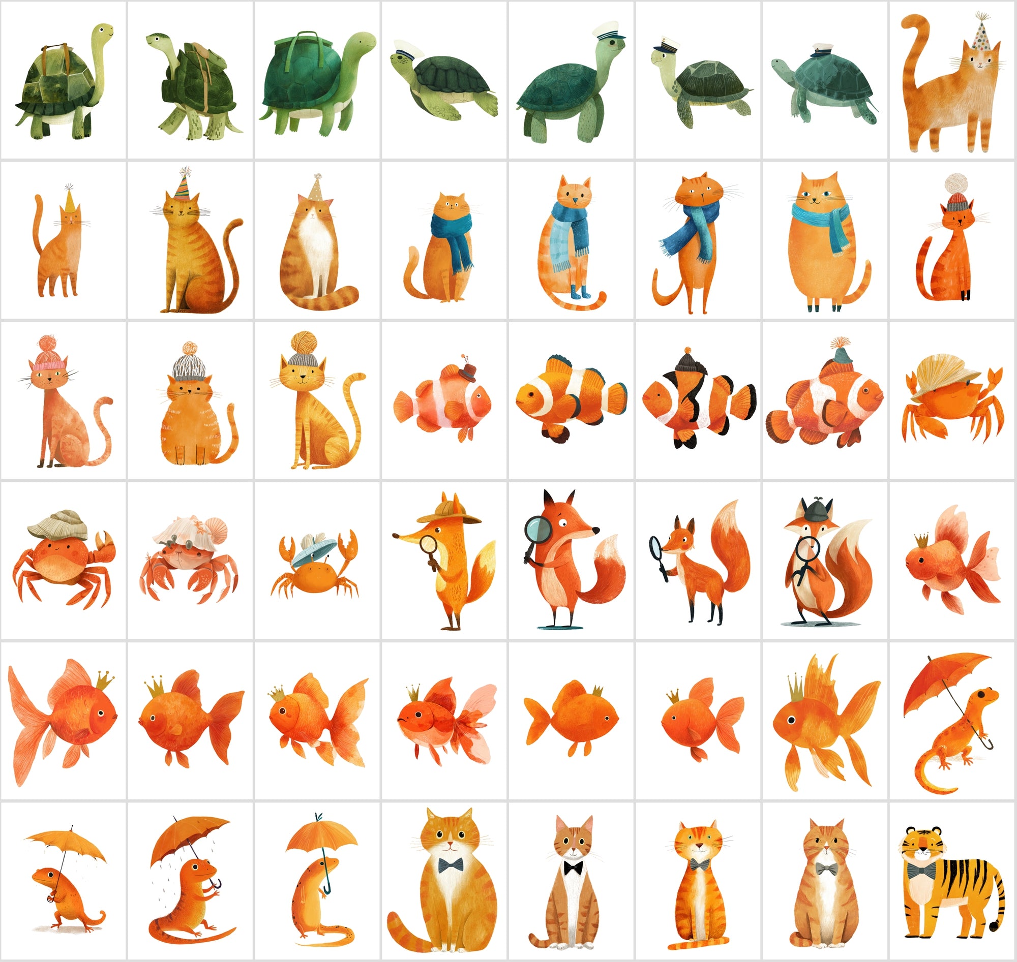 560 Transparent Animal PNGs • Kids-Book Style Clipart