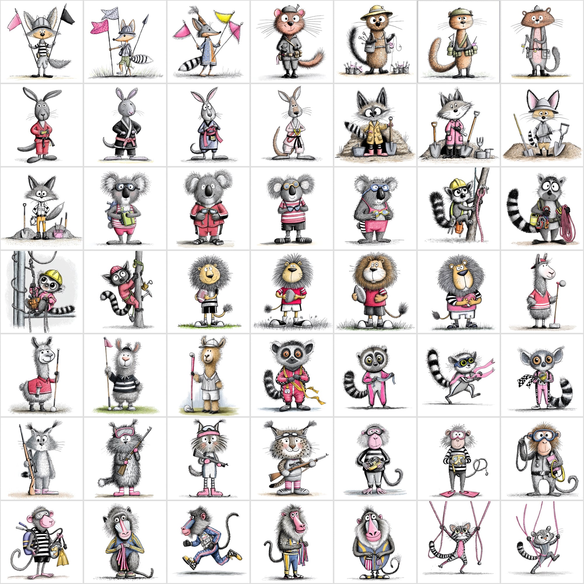 Cute Sports Animals Clipart Mega Bundle | 584 Animal Athlete Images