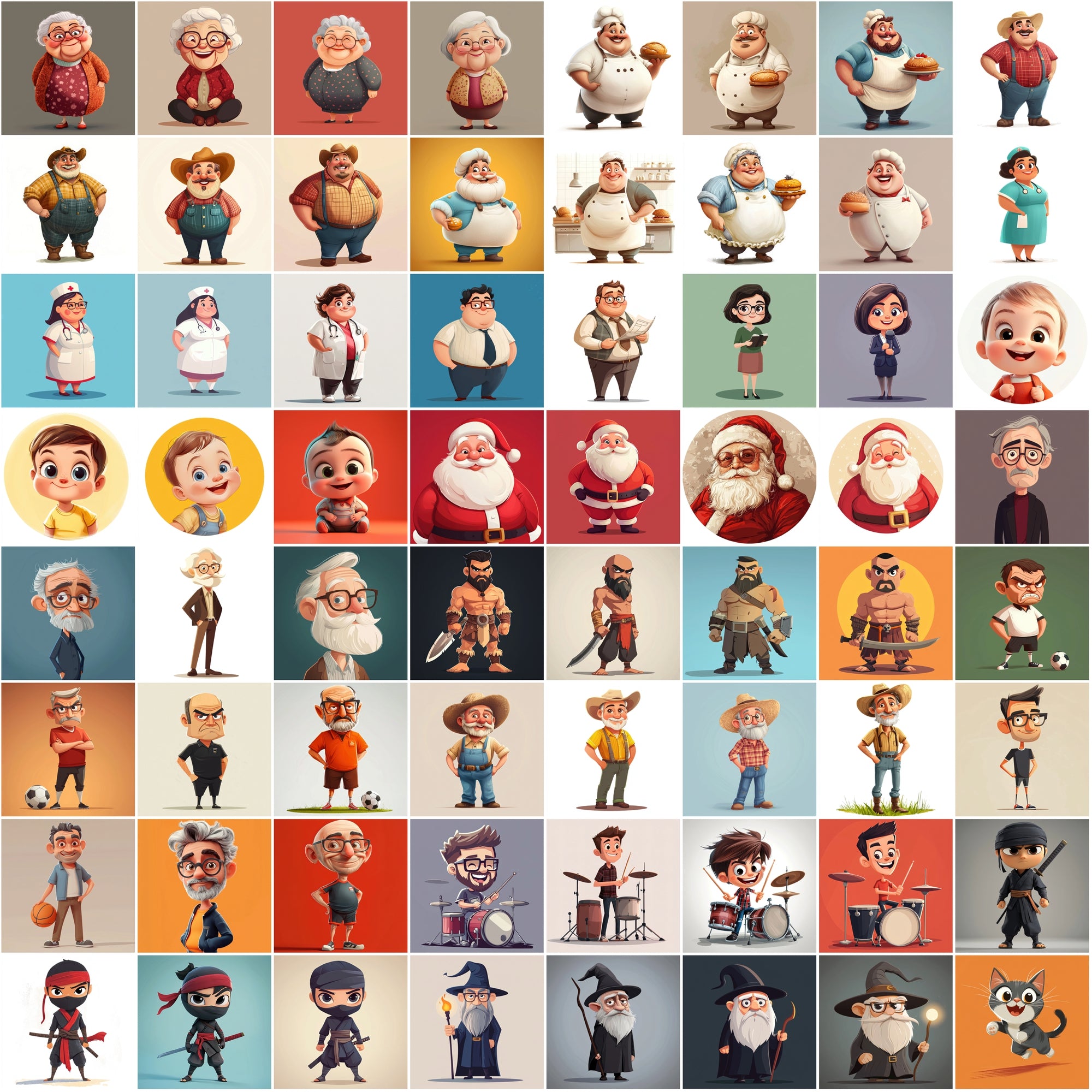 620 Unique Cartoon Character Illustrations