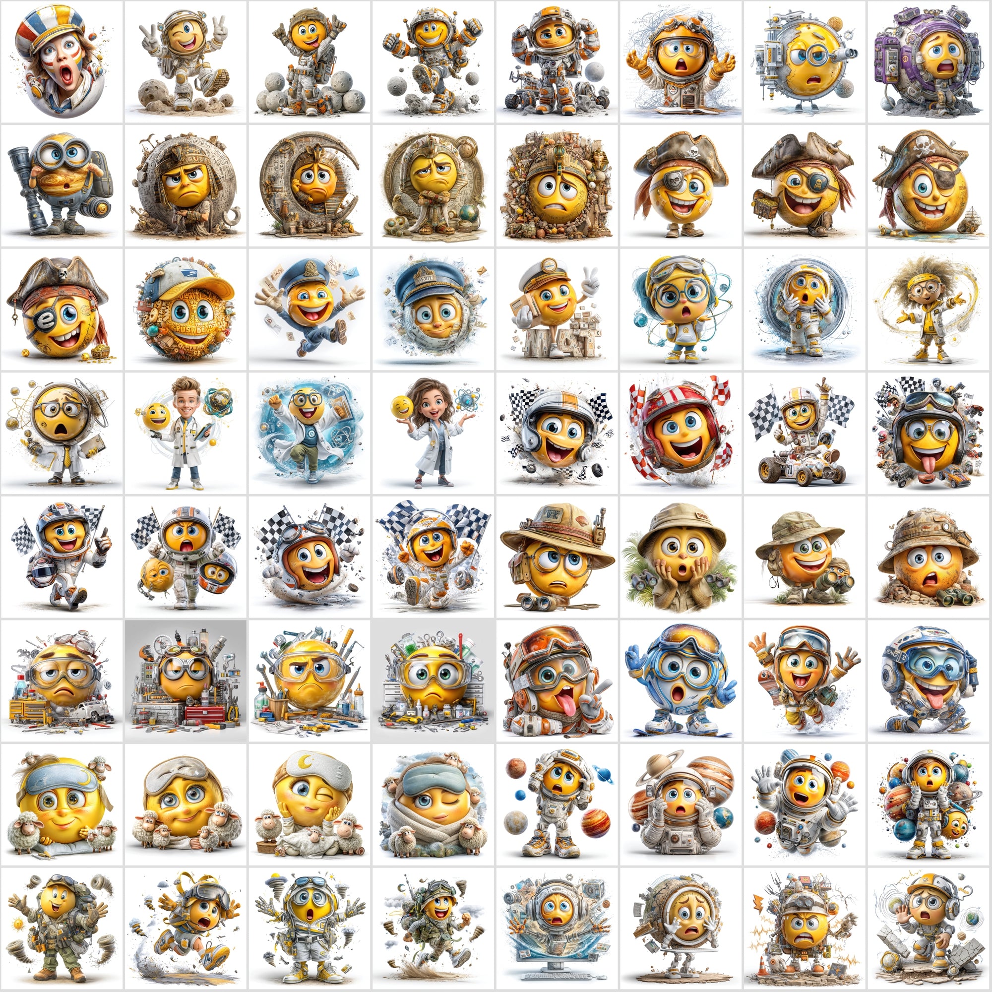 620 3D Emoji Clipart Bundle | High-Res JPG Images | Commercial License | Digital Download Graphics