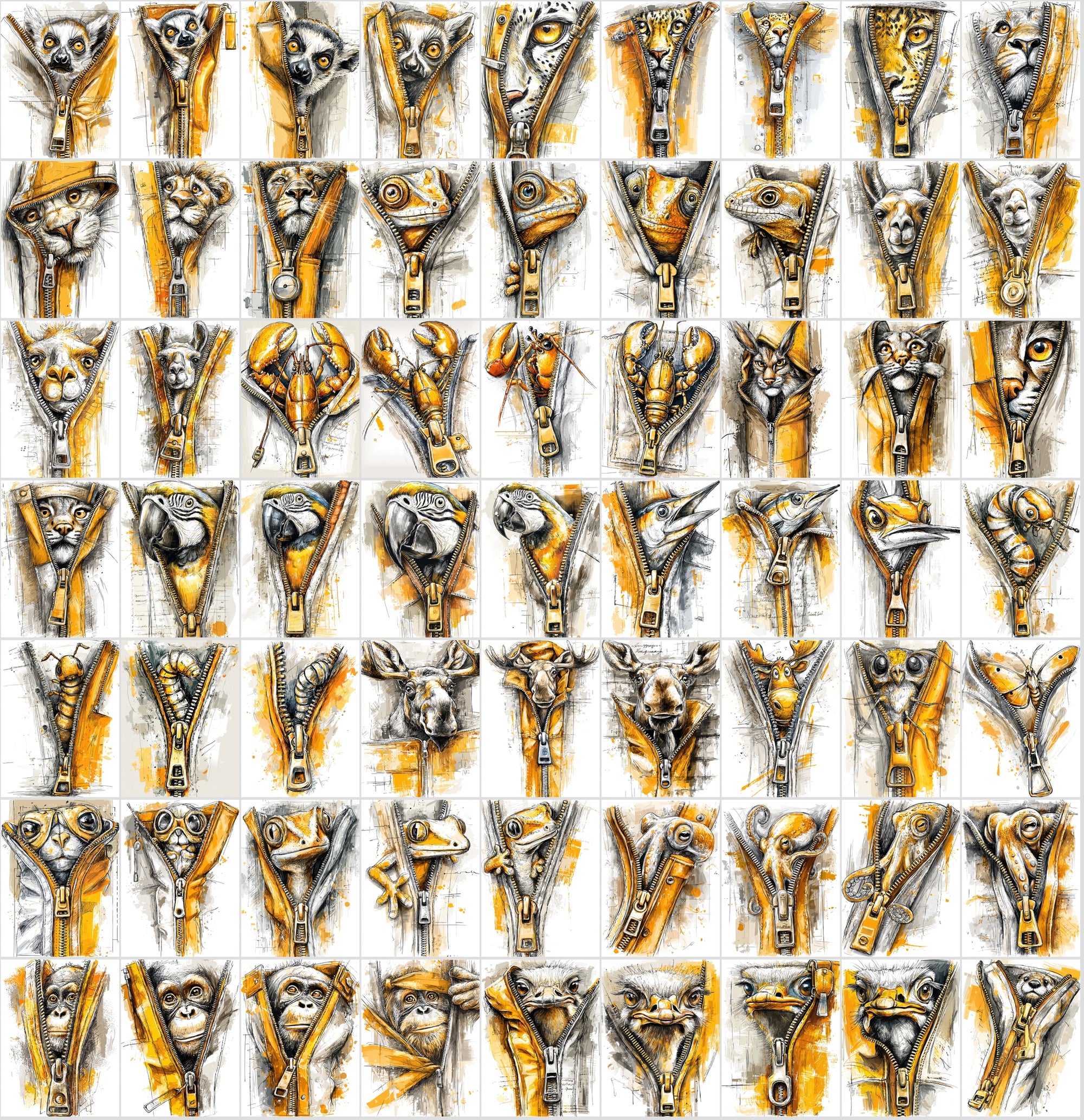 610 Peeking Animals Clipart | Cute Cartoon Animal Graphics
