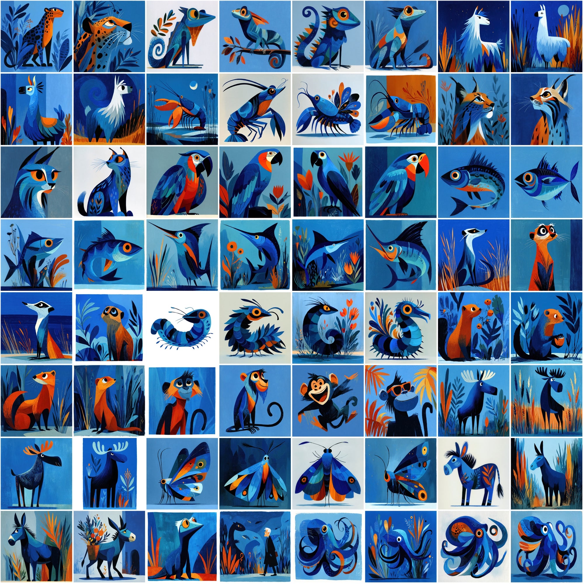 630 Stylized Geometric Animal Illustrations