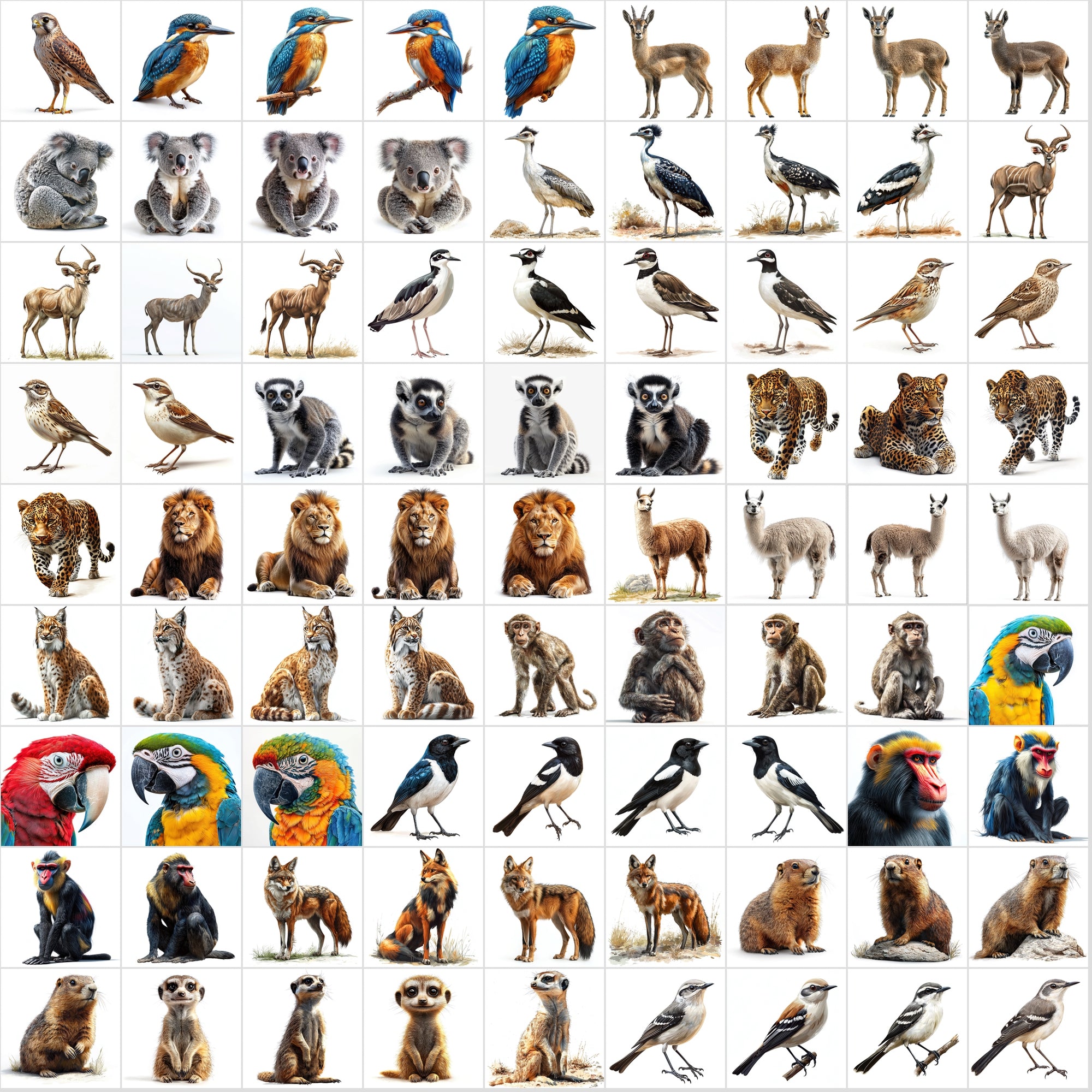 850 Animal Images – High-Resolution JPGs | Isolated on White