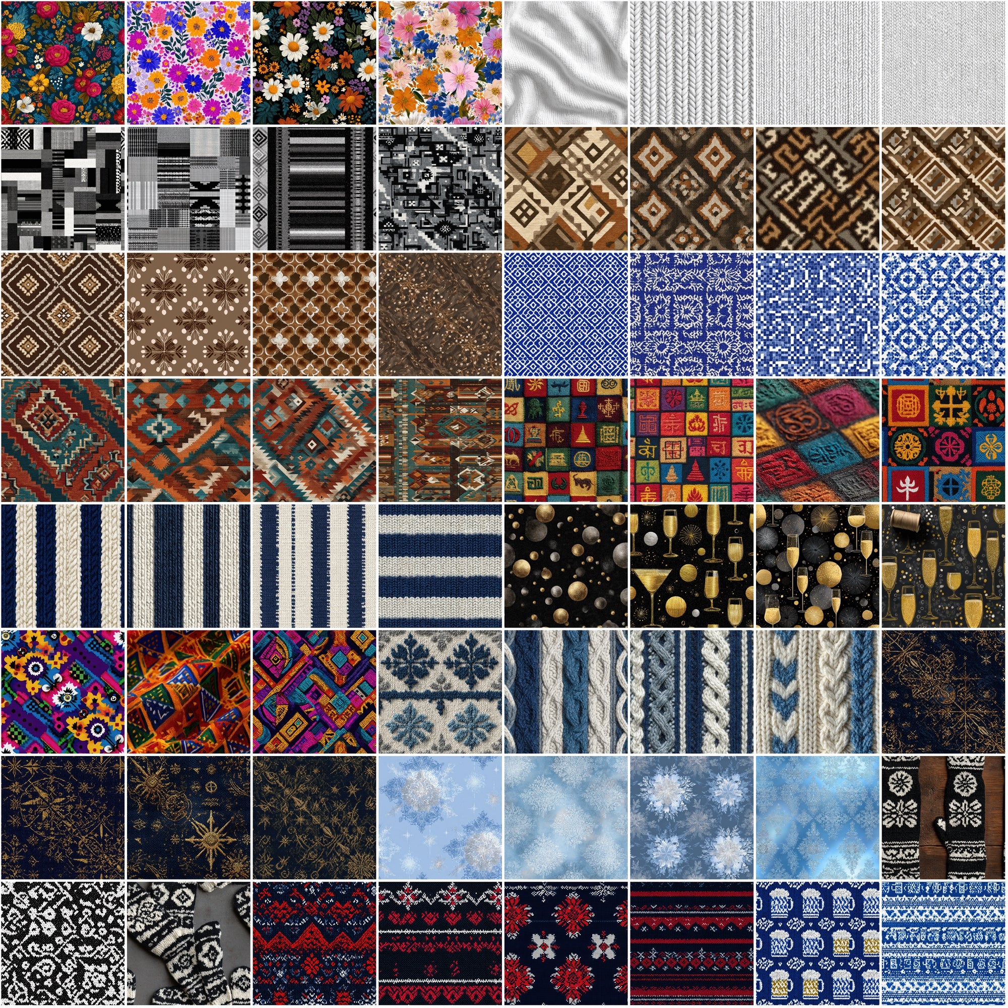 580 Seamless Knit Patterns | Nordic, Fair Isle & Folk Textures