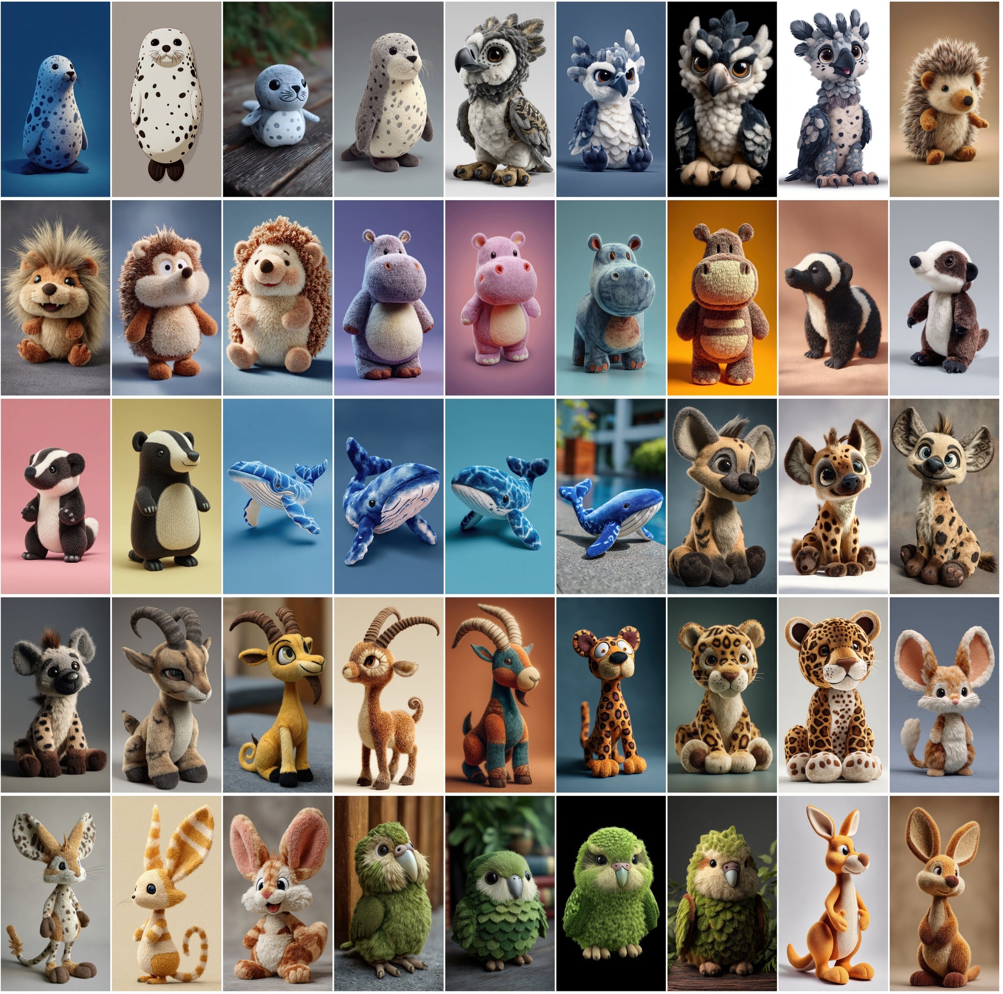 599 Adorable Animal Plush Toy Images – Cute Cartoon Wildlife