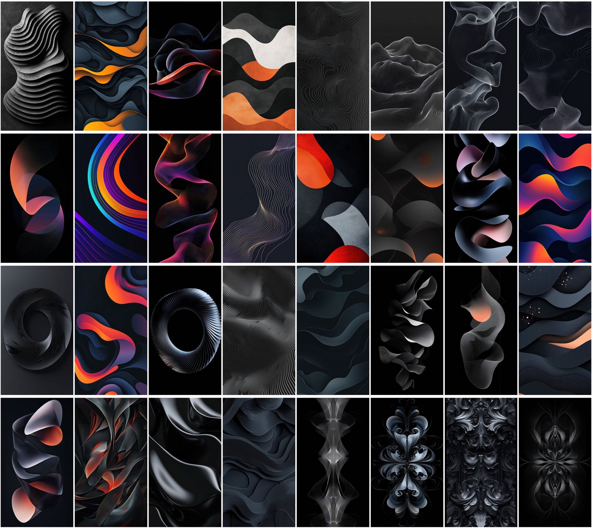 540 Dark Abstract Backgrounds - Minimalist Geometric Designs