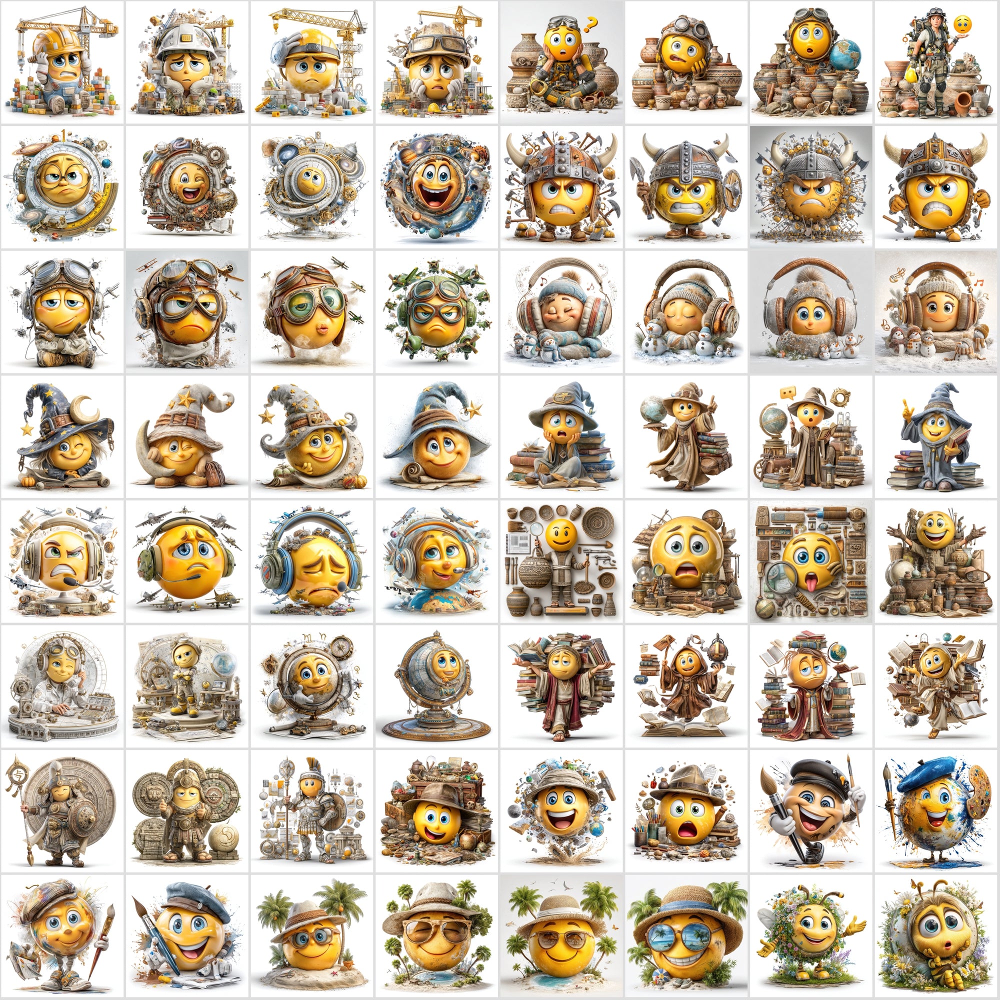 620 3D Emoji Clipart Bundle | High-Res JPG Images | Commercial License | Digital Download Graphics
