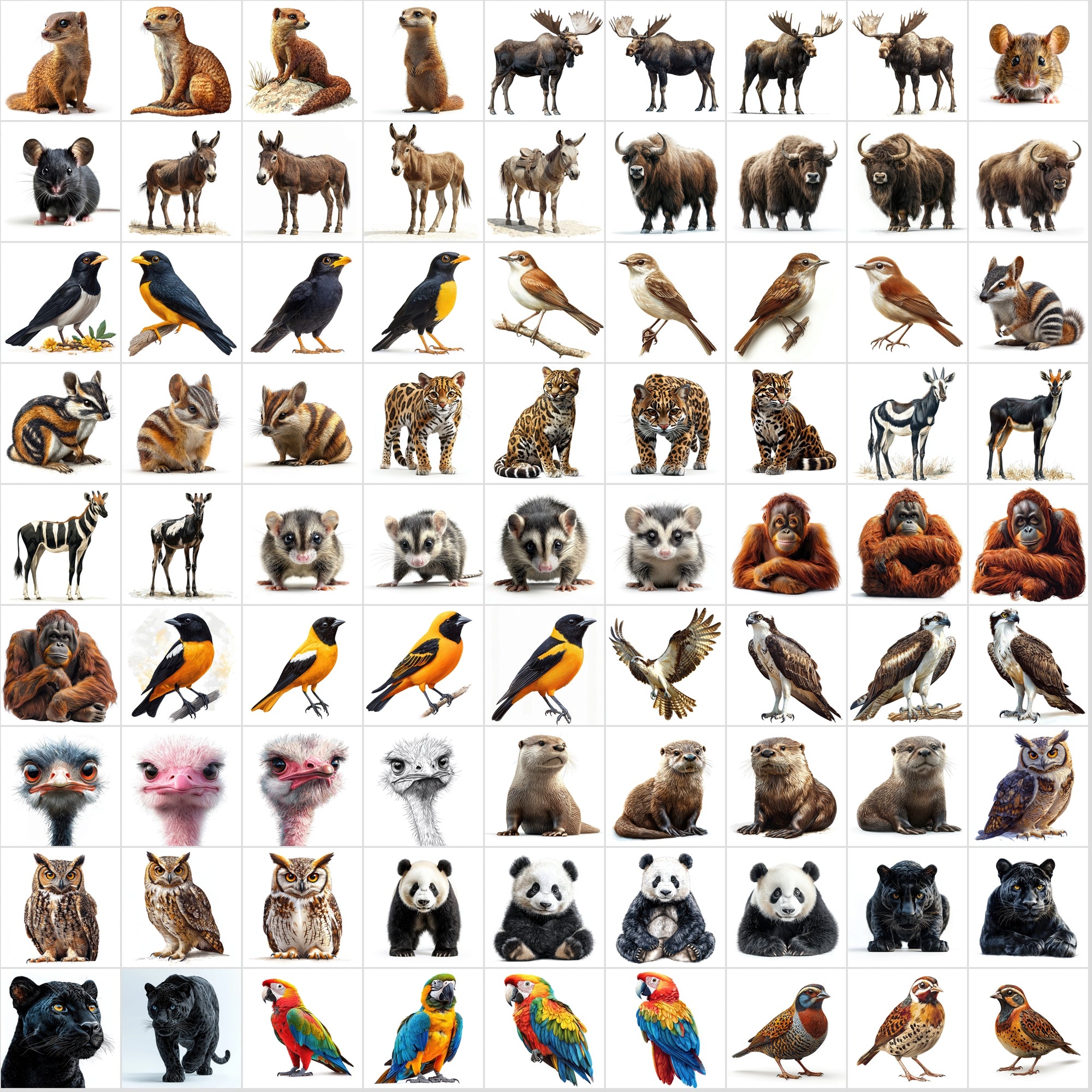 850 Animal Images – High-Resolution JPGs | Isolated on White