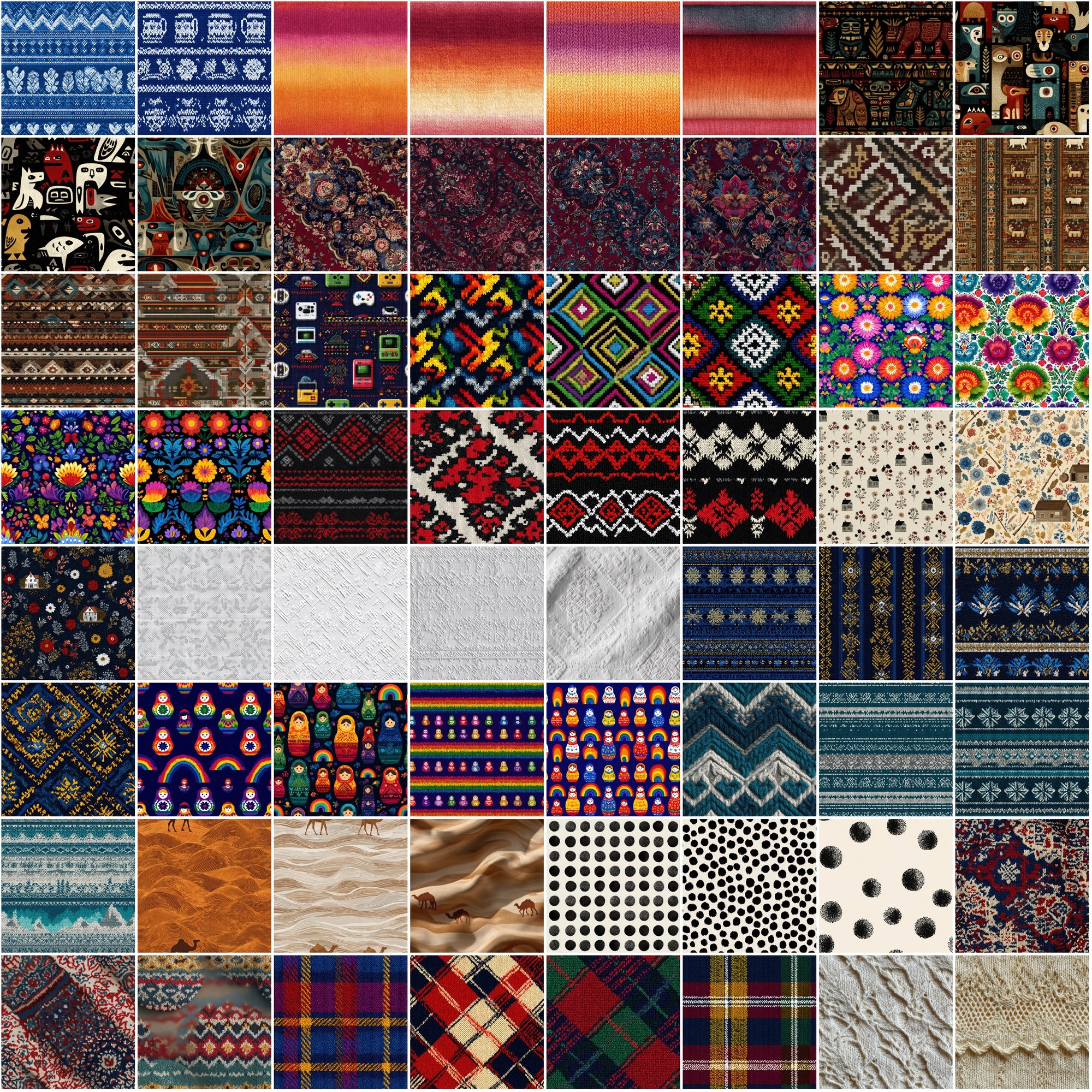 580 Seamless Knit Patterns | Nordic, Fair Isle & Folk Textures