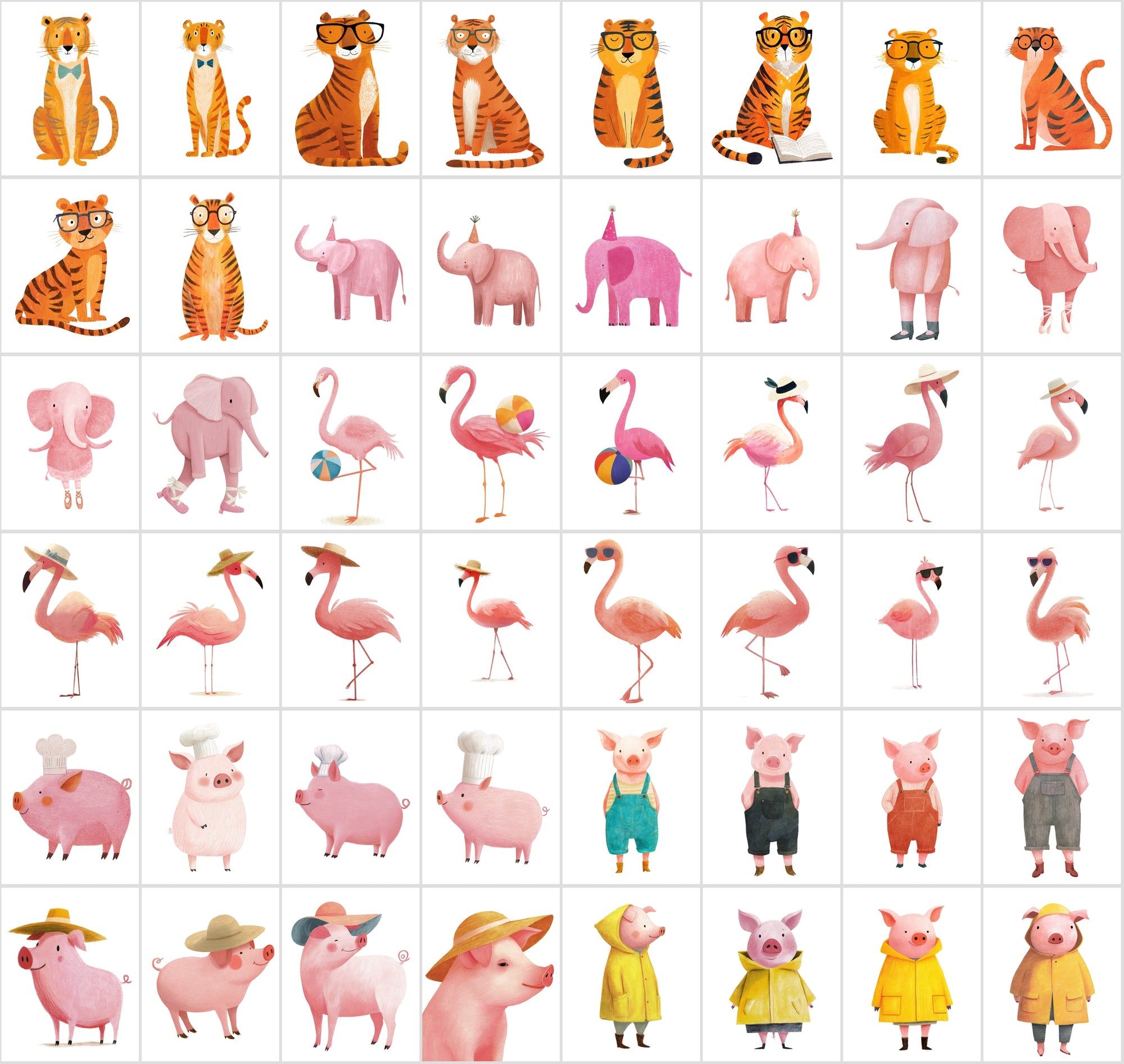 560 Transparent Animal PNGs • Kids-Book Style Clipart