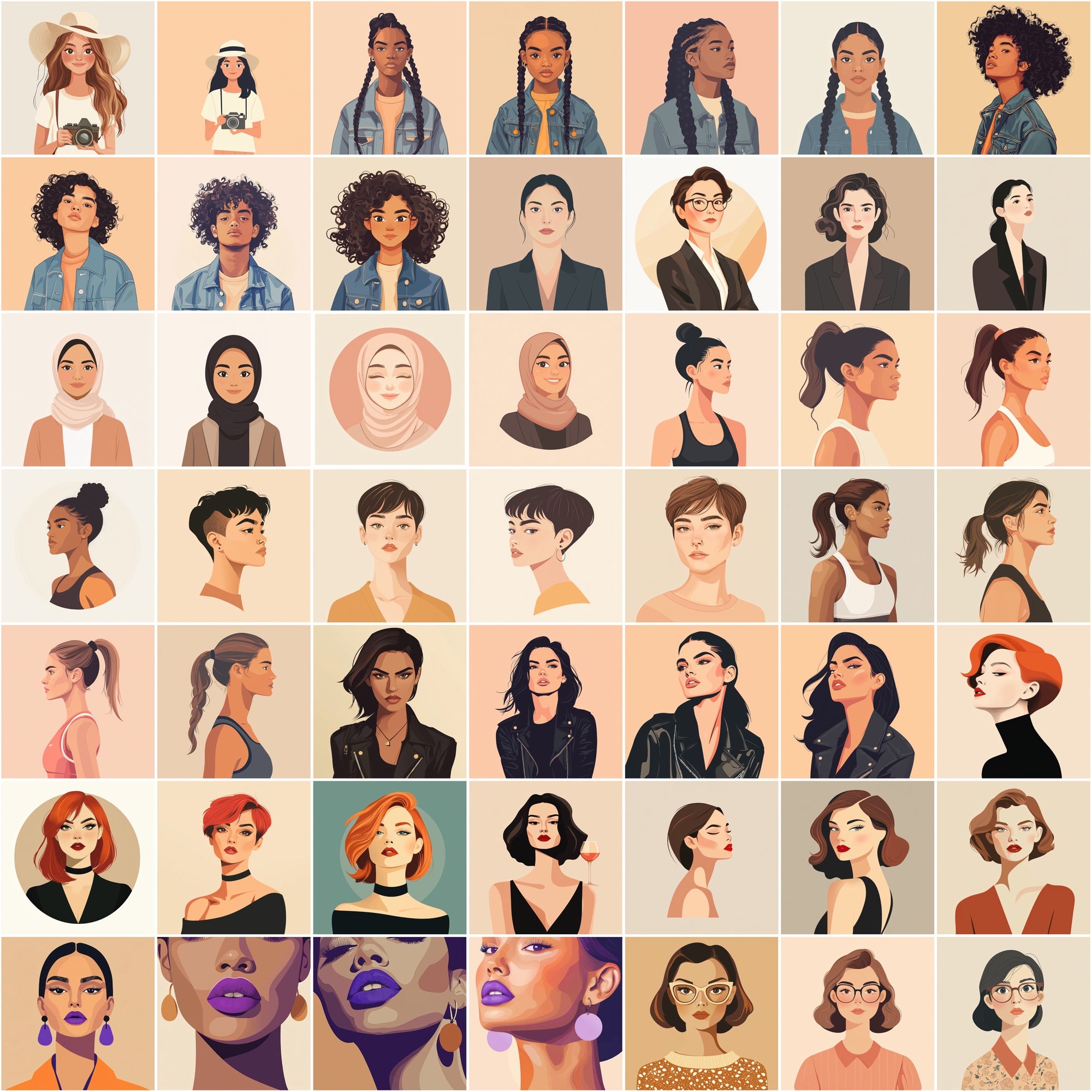 550 Flat Avatars | Diverse People Illustrations