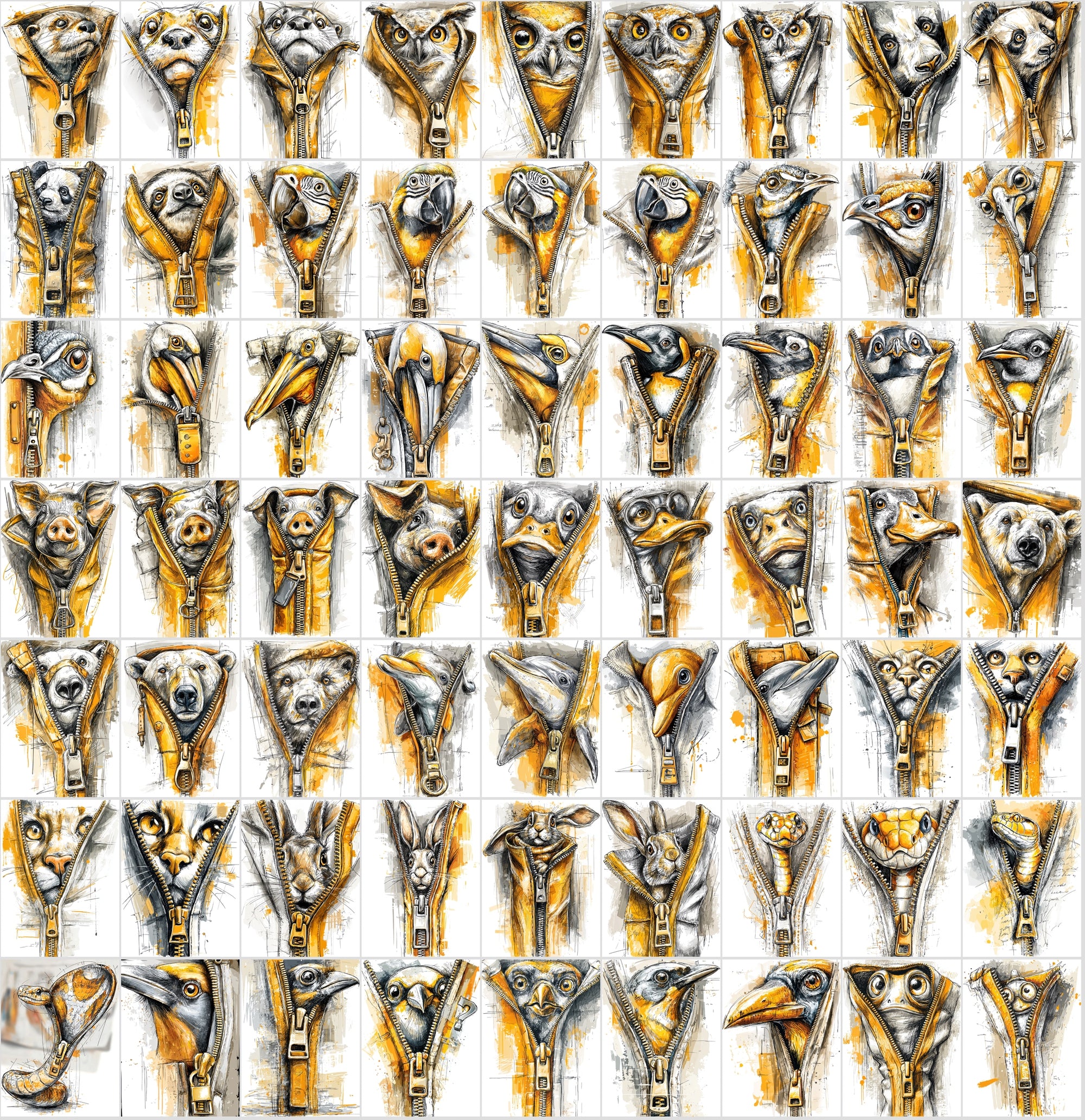 610 Peeking Animals Clipart | Cute Cartoon Animal Graphics