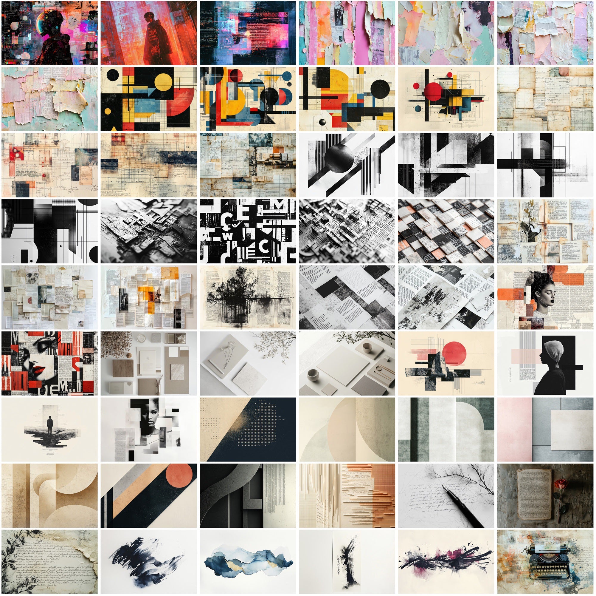 520 Mixed-Media Collage Backgrounds