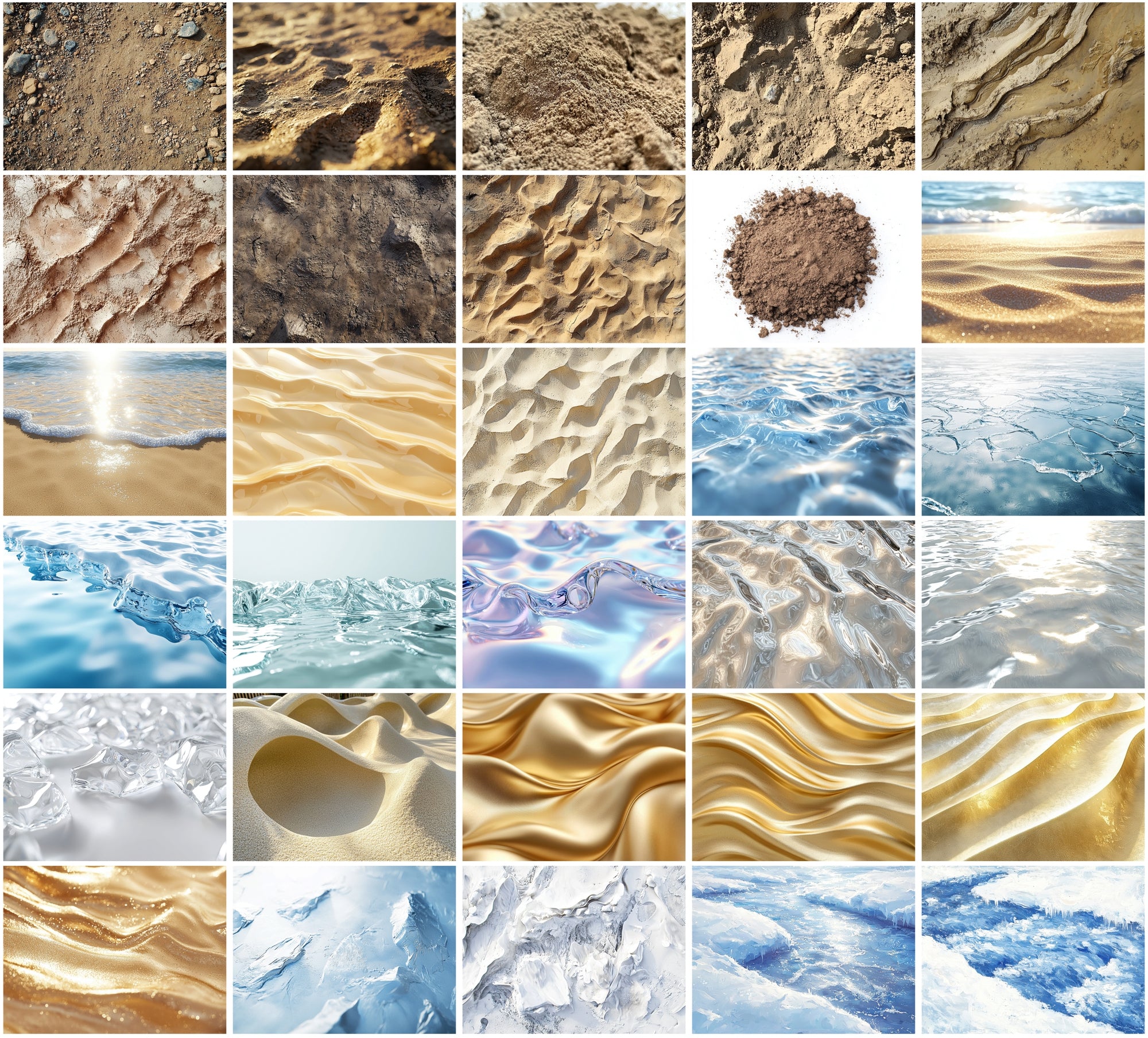 280 Sand, Soil, Water, and Ice Textures