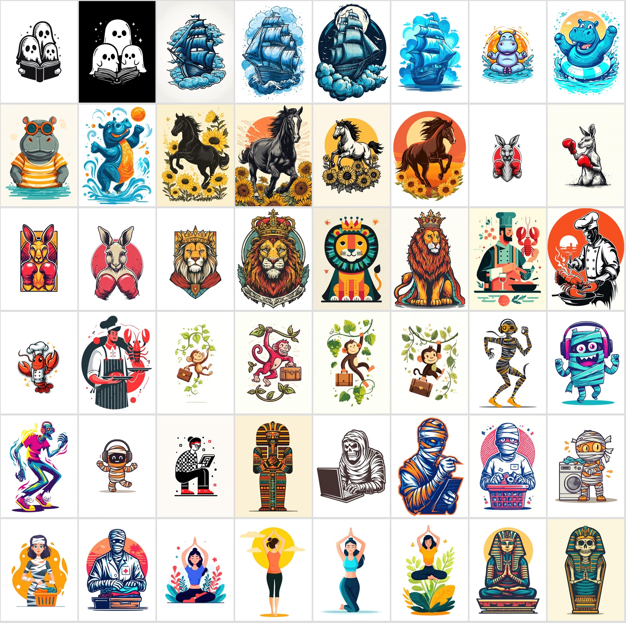 600 Whimsical Illustrations for T-Shirts, Prints & More